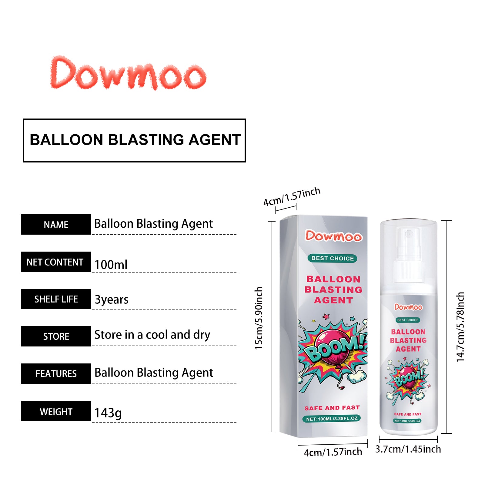 Dowmoo Latex Balloon Atmosphere Spray - Safe and Easy-to-Use for Wedding Decorations