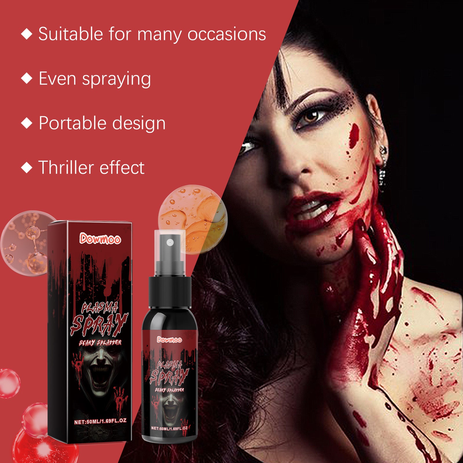 DOWMOO Halloween Blood Spray - Realistic and Festive Fake Blood Effects