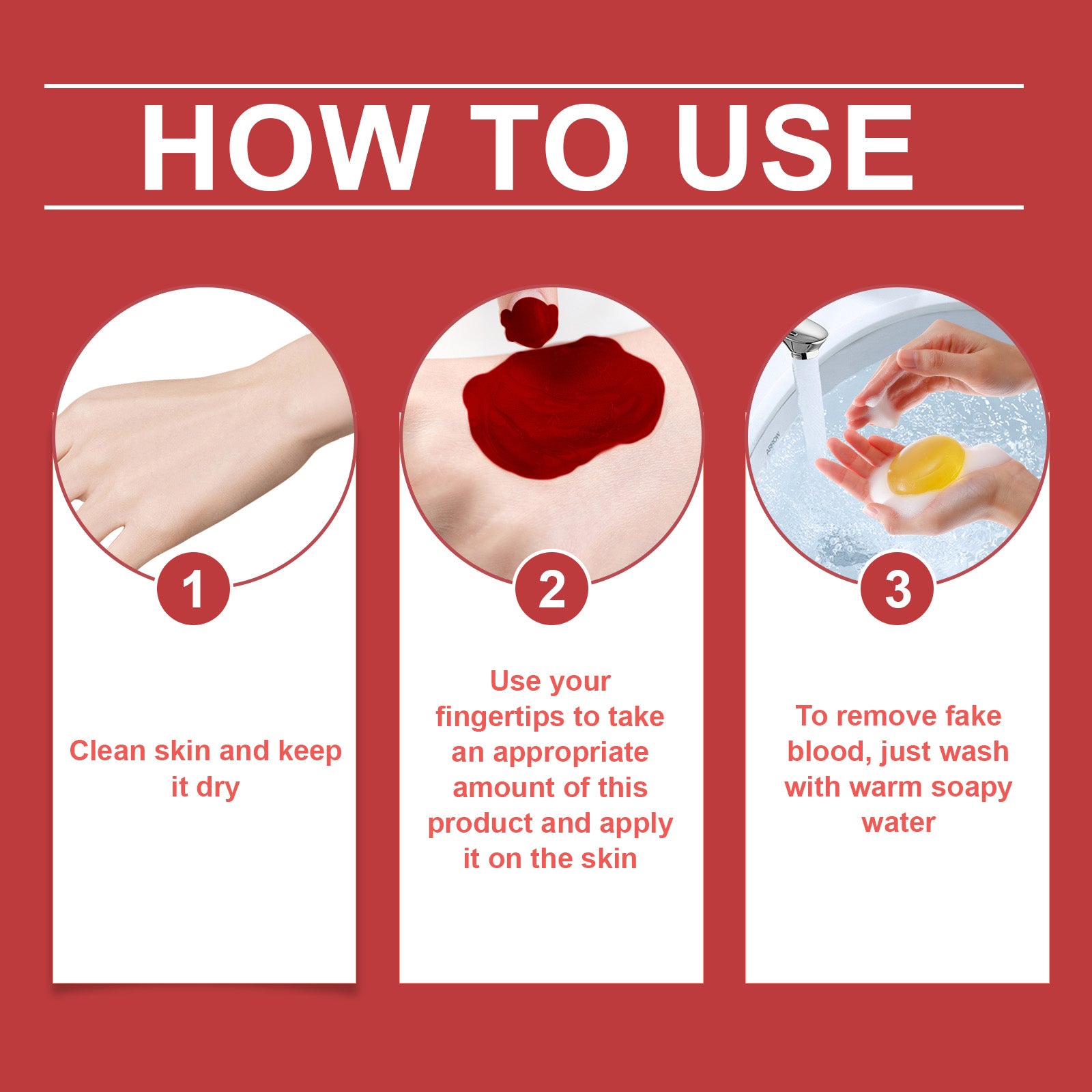 Dowmoo Halloween Fake Blood Paste - Washable and Realistic Blood for Vampires and Zombies