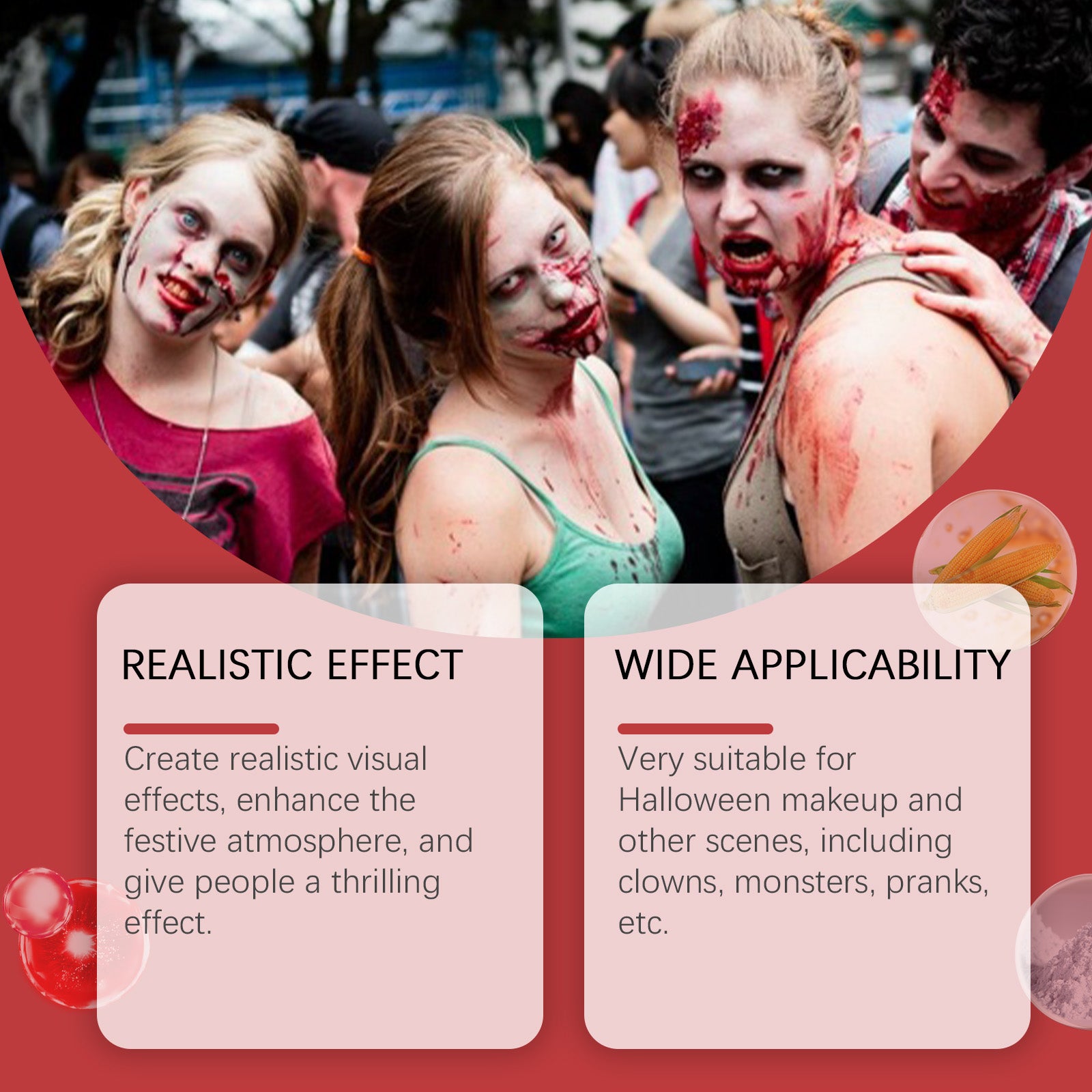Dowmoo Halloween Fake Blood Paste - Washable and Realistic Blood for Vampires and Zombies