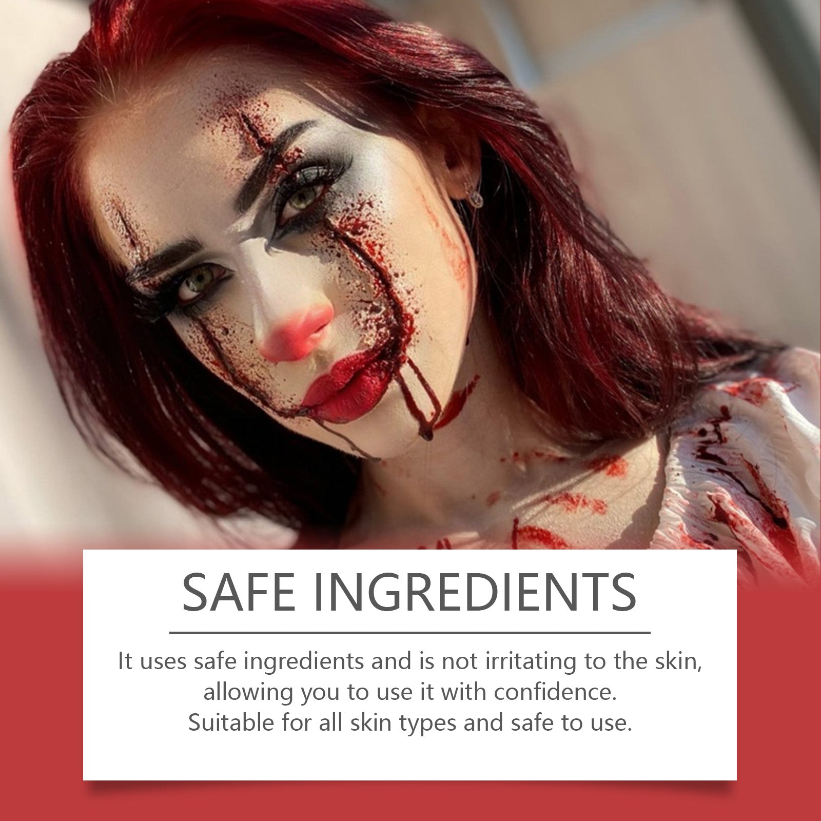 Dowmoo Halloween Fake Blood Paste - Washable and Realistic Blood for Vampires and Zombies
