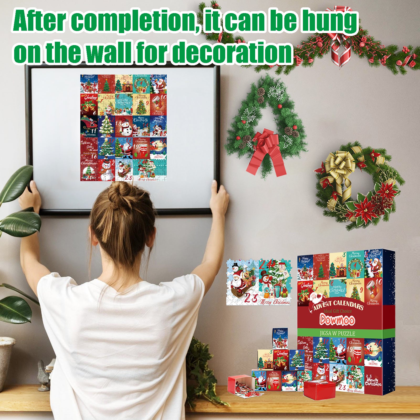 Dowmoo Christmas Advent Calendar Puzzle - Toy Puzzle with Surprise Calendar Gift Box