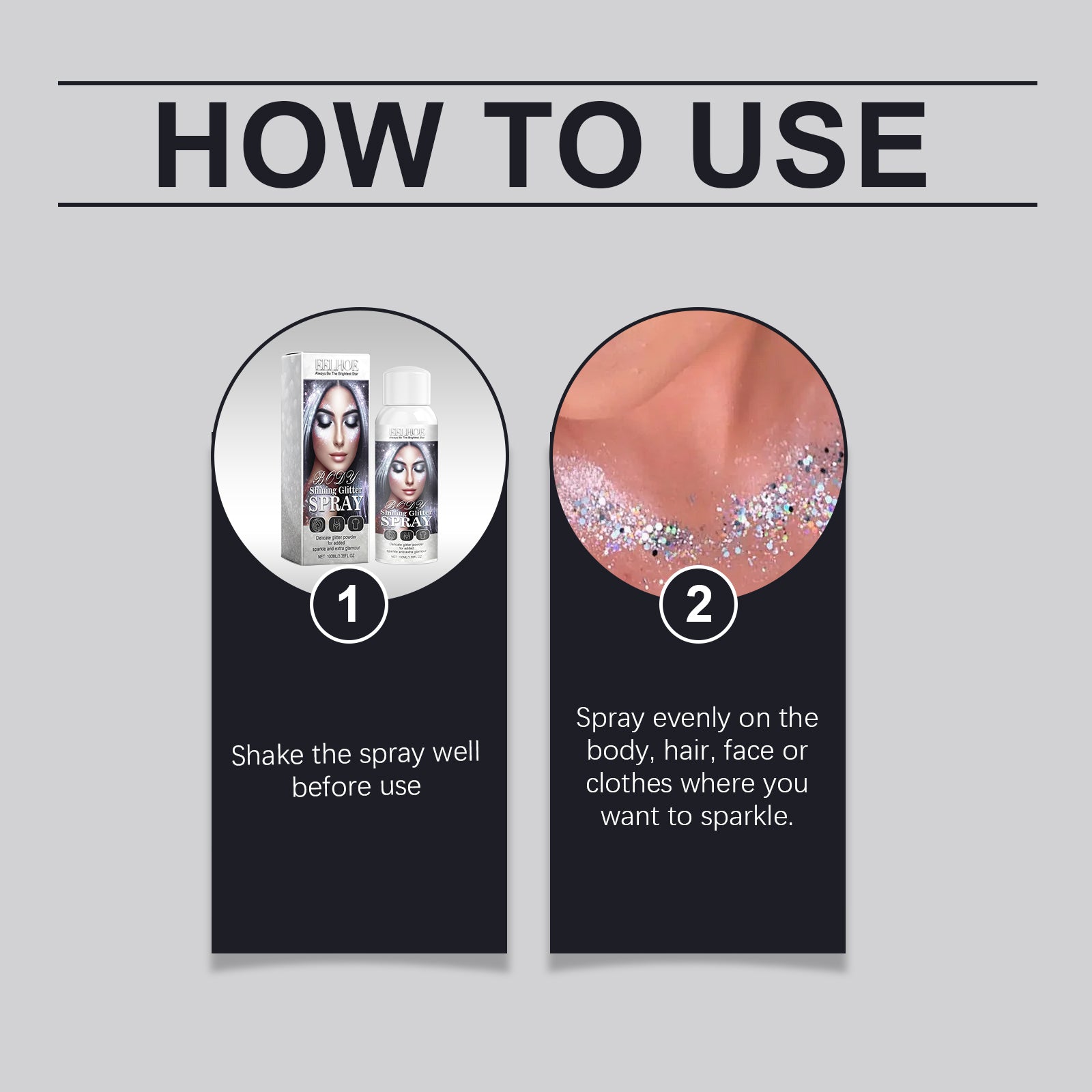 EELHOE Body Glitter Spray - Natural, Long-Lasting, and Brightening Highlight Spray