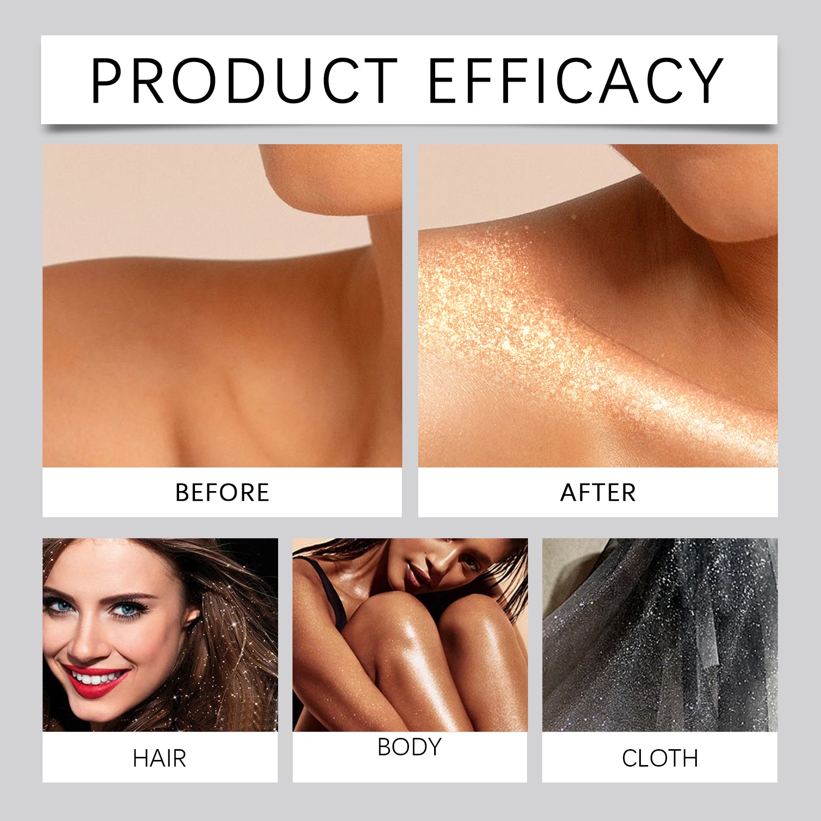 EELHOE Body Glitter Spray - Natural, Long-Lasting, and Brightening Highlight Spray