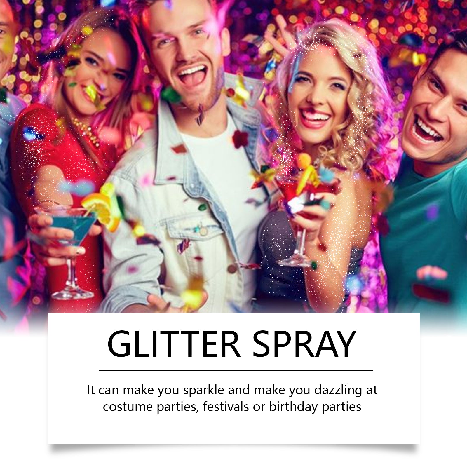 EELHOPE Shimmering Glitter Spray - Highlight Spray for Hair, Body, and Festivals