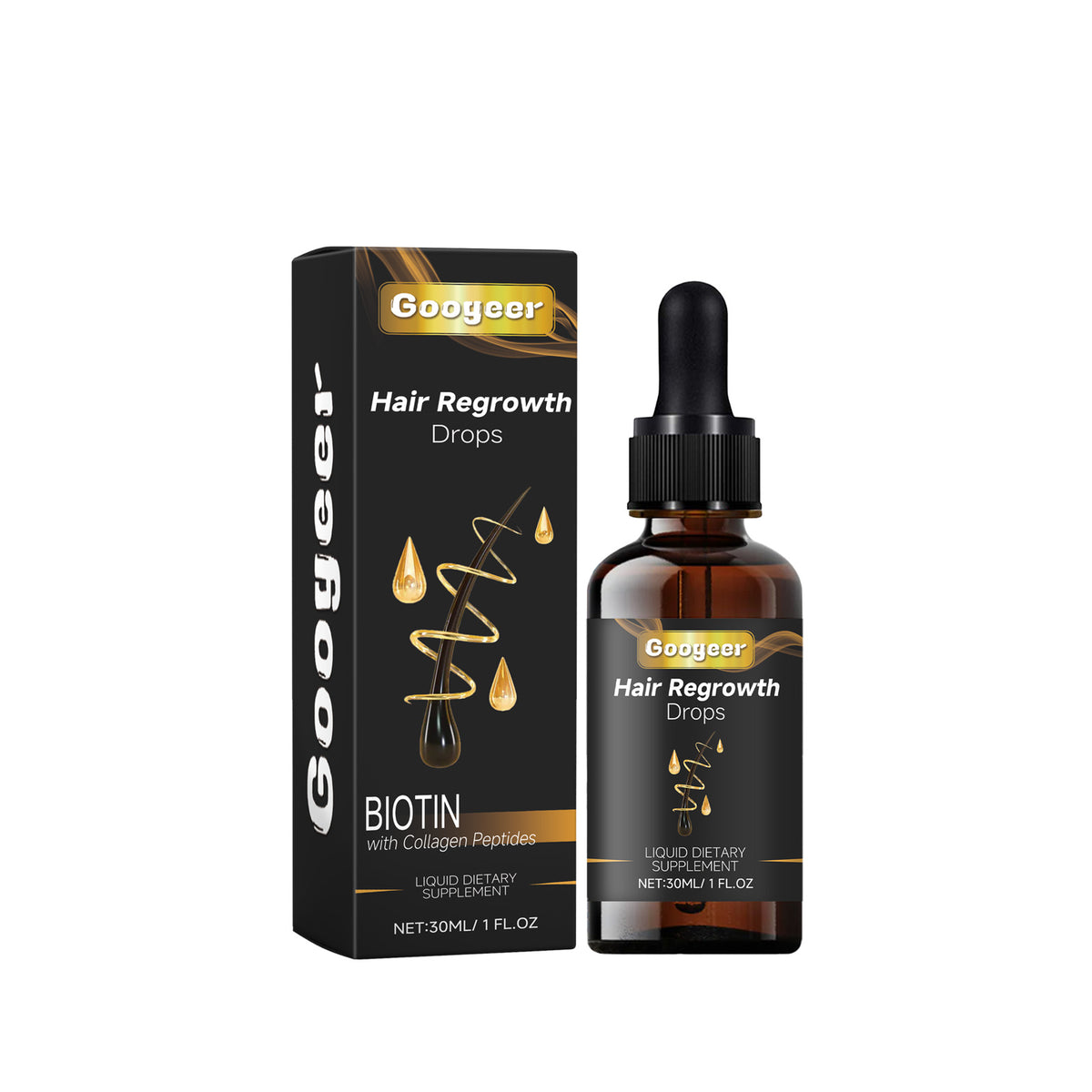 Googeer Dietary Supplement Care Drops Repair Dry Hair, Smooth Hair, Strengthen Hair Roots, Prevent Hair Loss