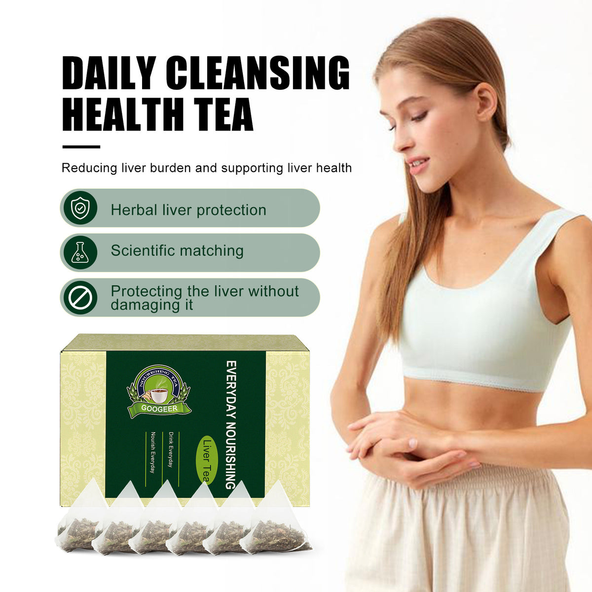 Googeer Body Care Tea - Relieve Eye Fatigue, Discomfort, Body Toning & Health Maintenance, Individually Packaged Tea Bags