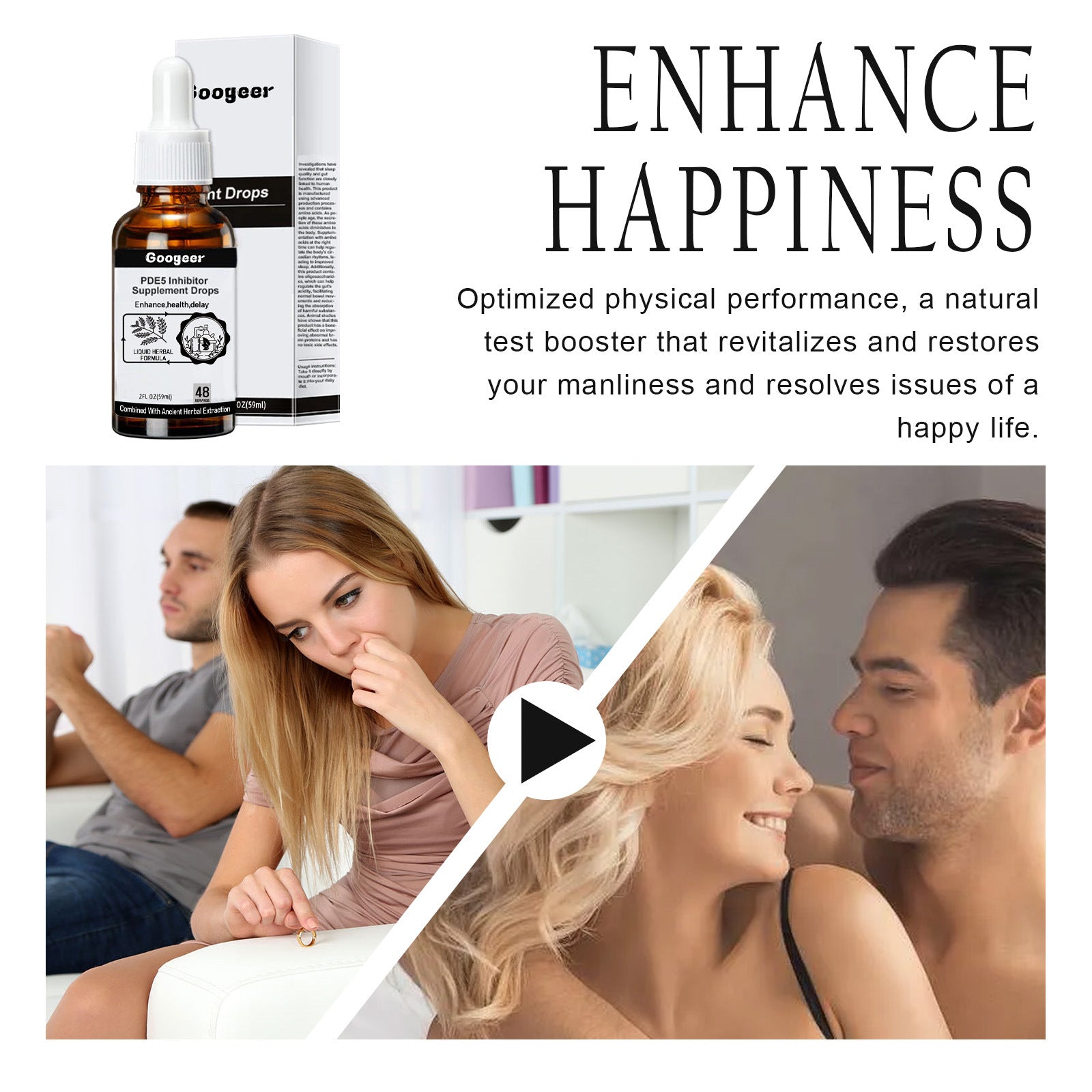 Googeer Male Enhancement Supplement Drops - Enhance Male Energy, Strengthen Stamina, Male Health Care Oral Drops