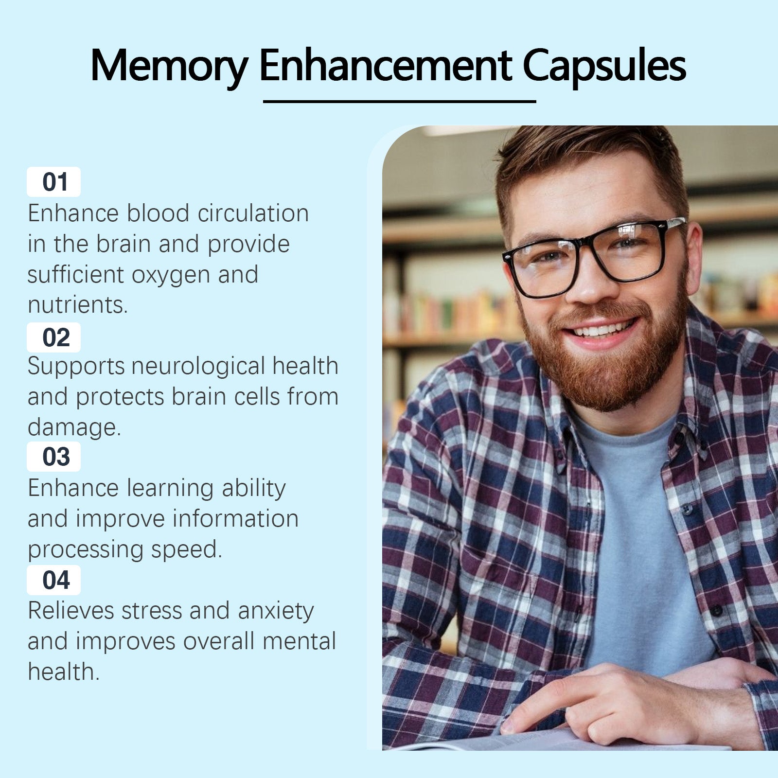 Googeer Memory Enhancement Capsules Memory Boost Capsules Body Treatment