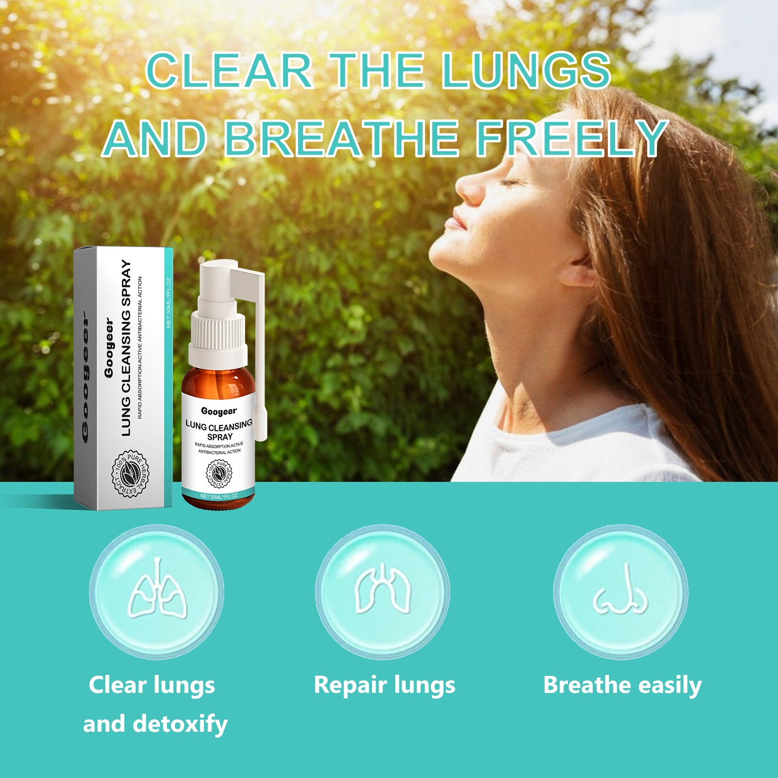 Googeer Body Cleansing Spray Relieve Dry Throat, Cough, Throat Discomfort, Body Care Drops