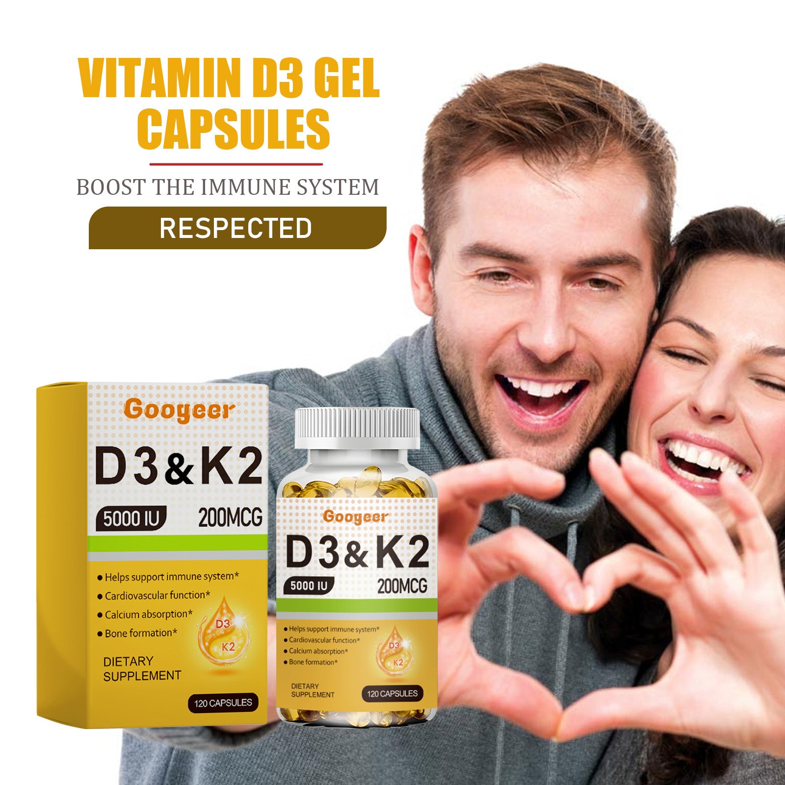 Googeer Vitamin Capsules Relieve Physical Fatigue, Lumbar Pain, Discomfort, Boost Energy