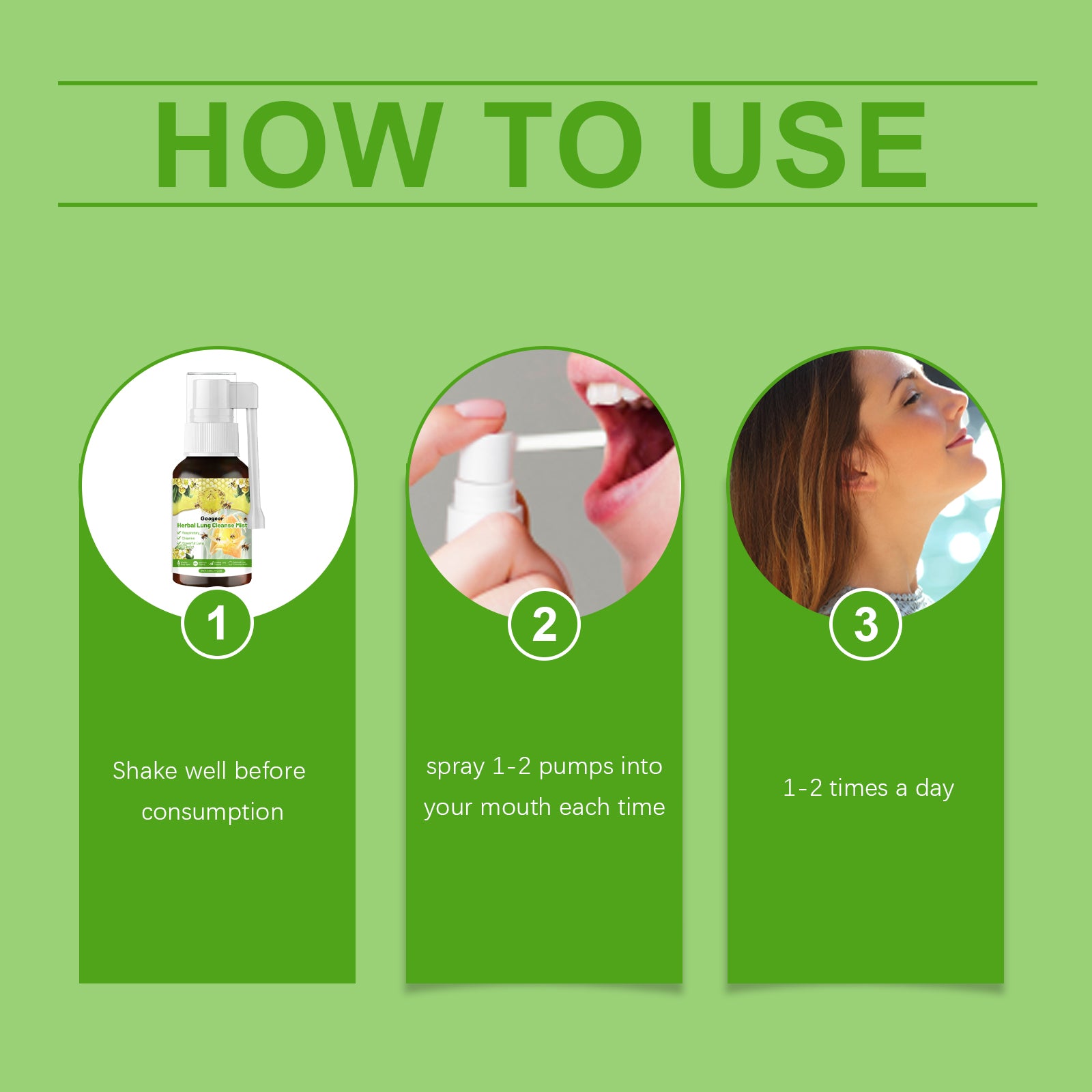 Googeer Lung Herbal Cleansing Spray (Oral) Herbal Lung Cleansing & Throat Relief Nasal Spray