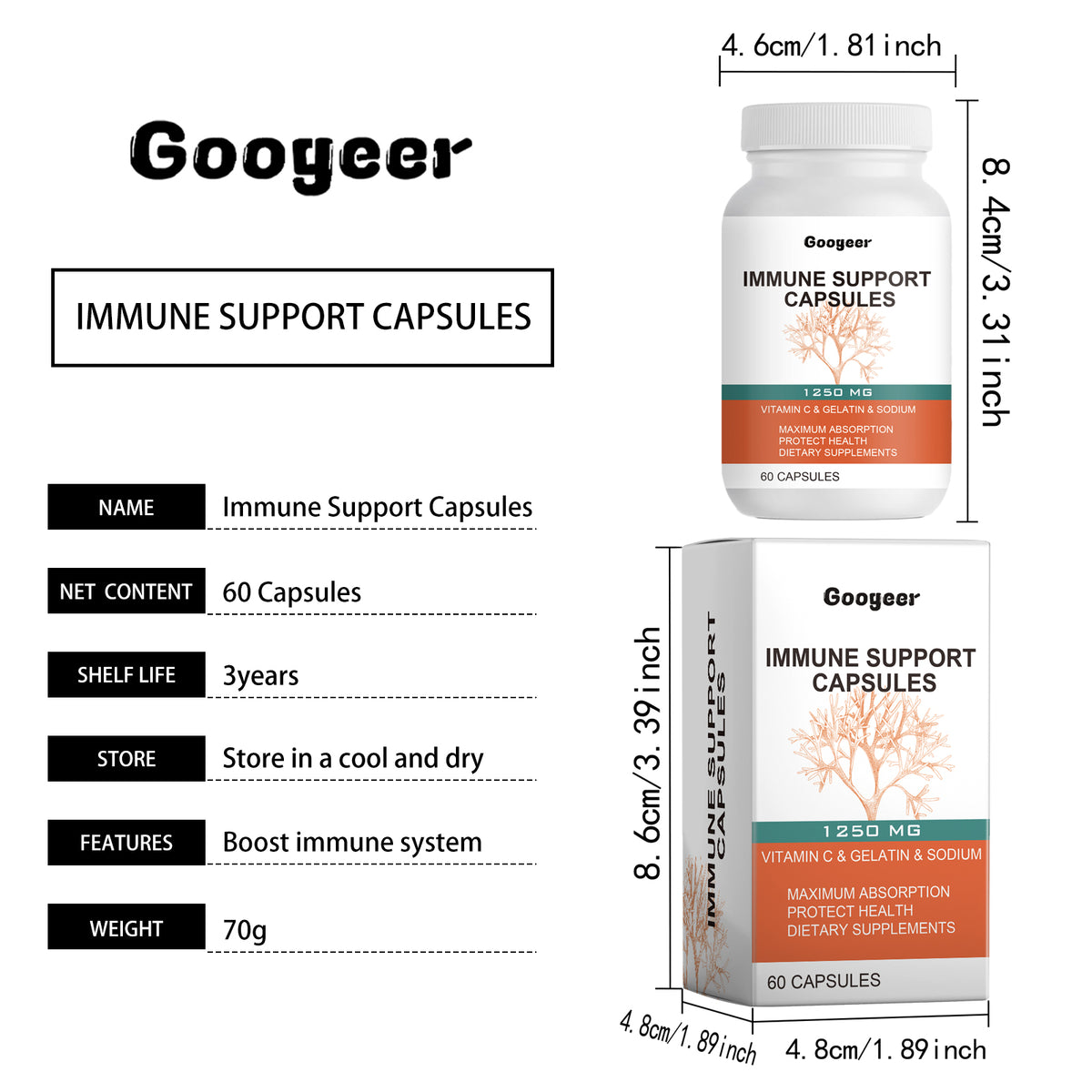 Googeer Seaweed Dietary Supplement Capsules Immune Support Capsules Body Treatment