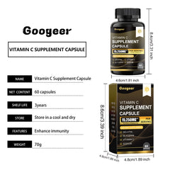 Googeer Multi-Vitamin C Supplement Capsules Daily Nutrition Supplement High-Efficiency Vitamin Formula, Gentle & Easy Absorption, Enhance Stamina