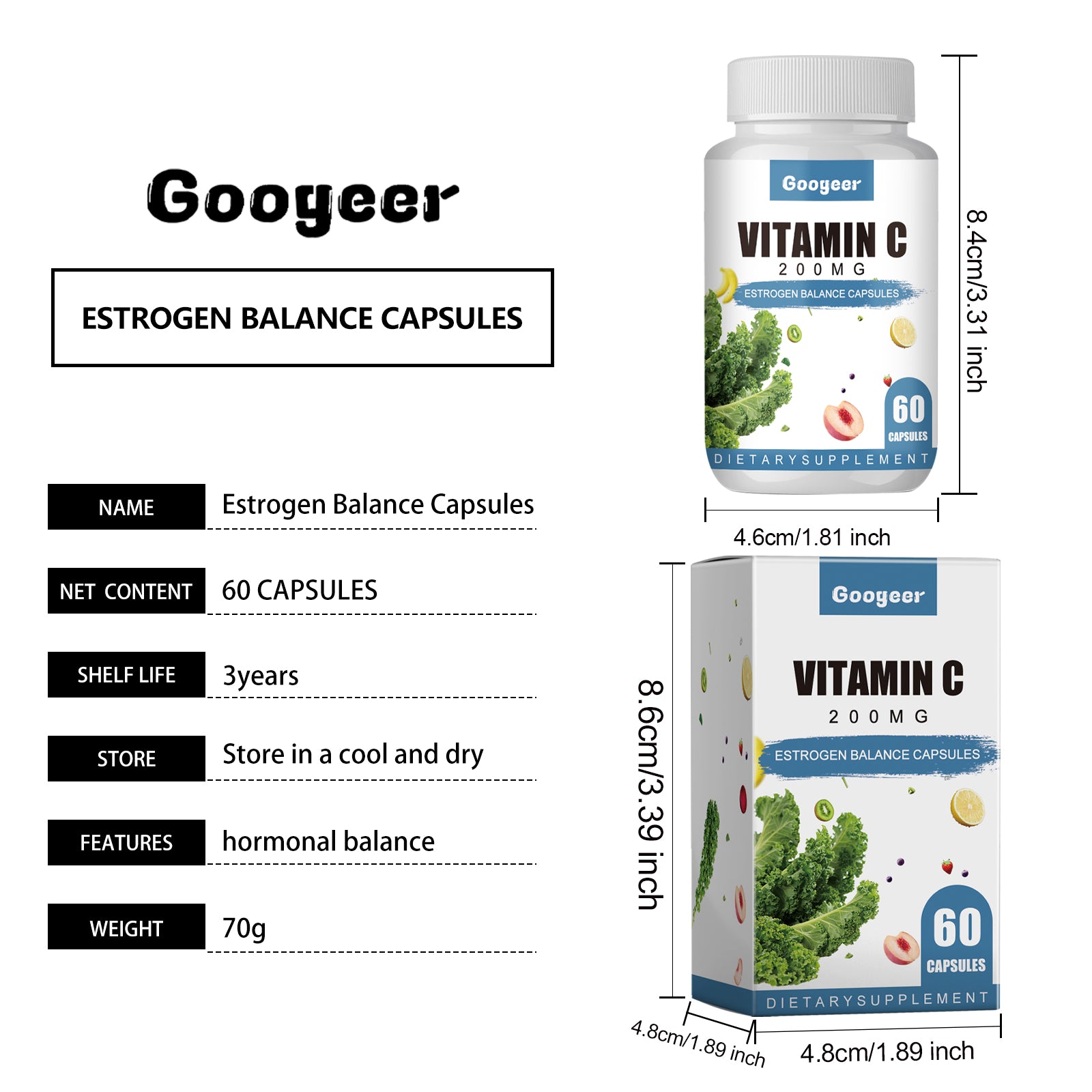 Googeer Hormone Balance Energy Capsules Estrogen Balance Capsules Body Treatment