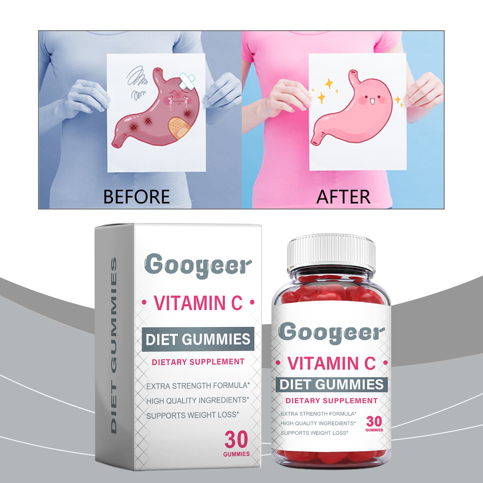 Googeer Ketogenic Vitamin Gummies Weight Loss Gummies for Men & Women Body Treatment