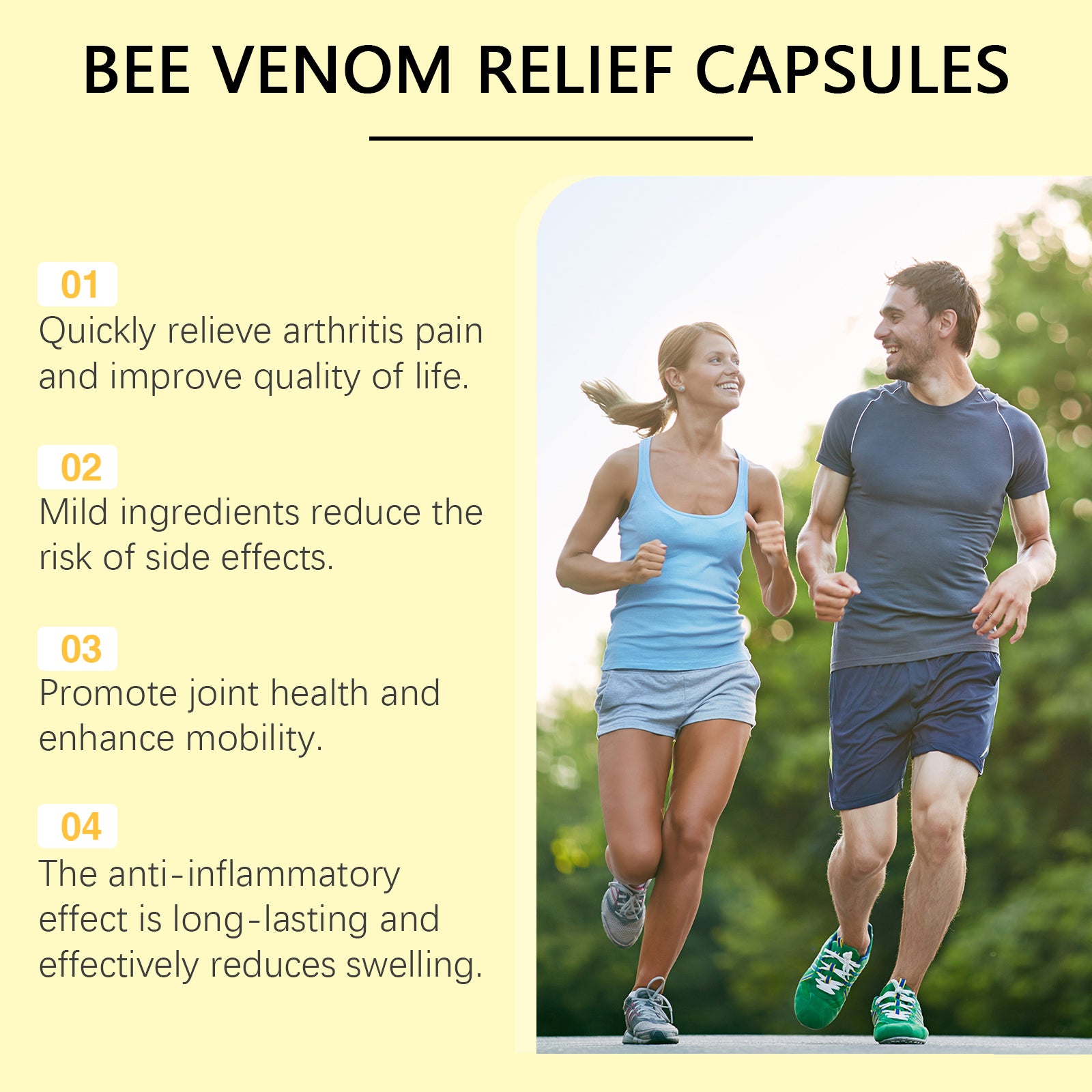 Googeer Arthritis Pain Relief Capsules Bee Venom Relief Capsules Joint Care