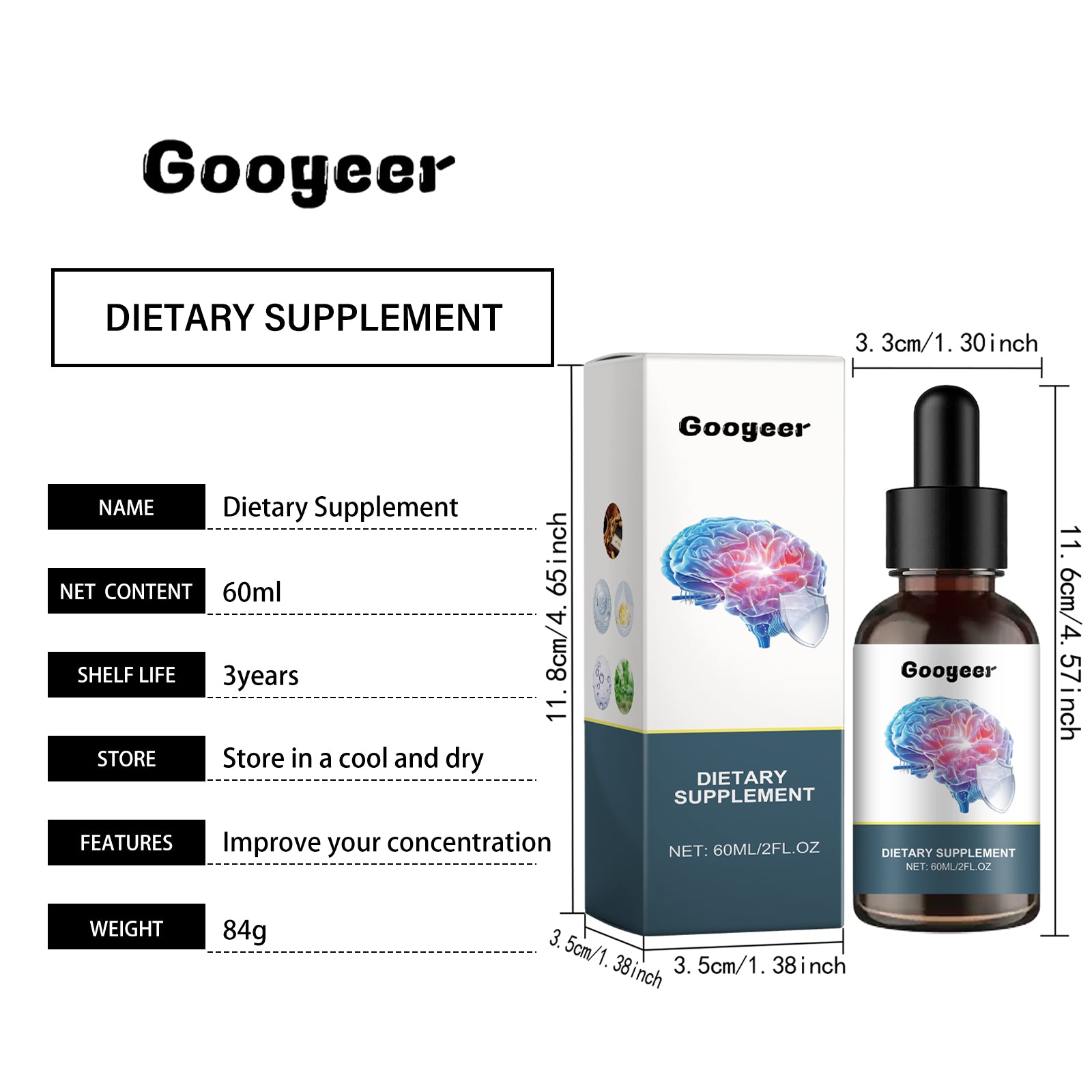 Googeer Memory Supplement Drops Dietary Supplement Body Treatment