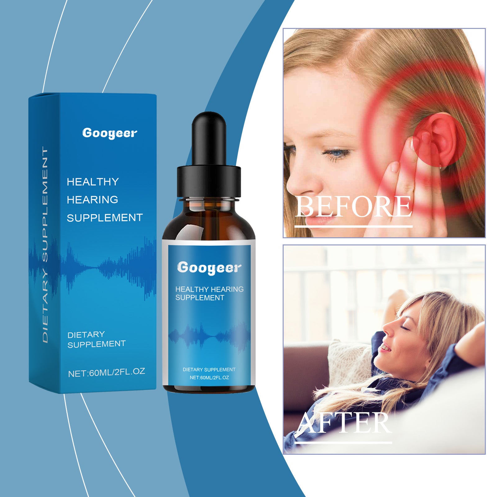 Googeer Ear Health Drops Hearing Support Ear Care