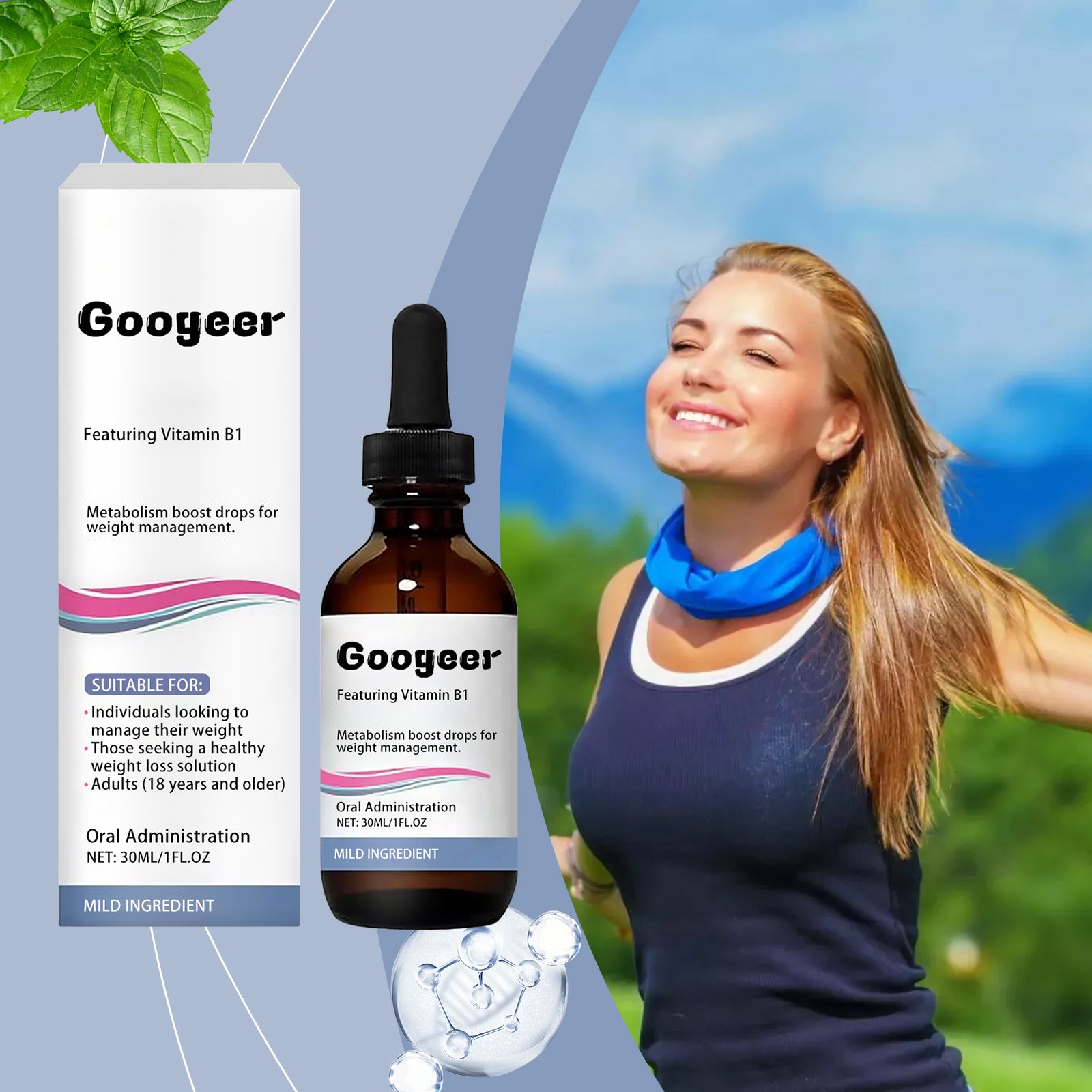 Googeer Vitamin Nutrition Supplement Drops Maintain Health, Promote Metabolism