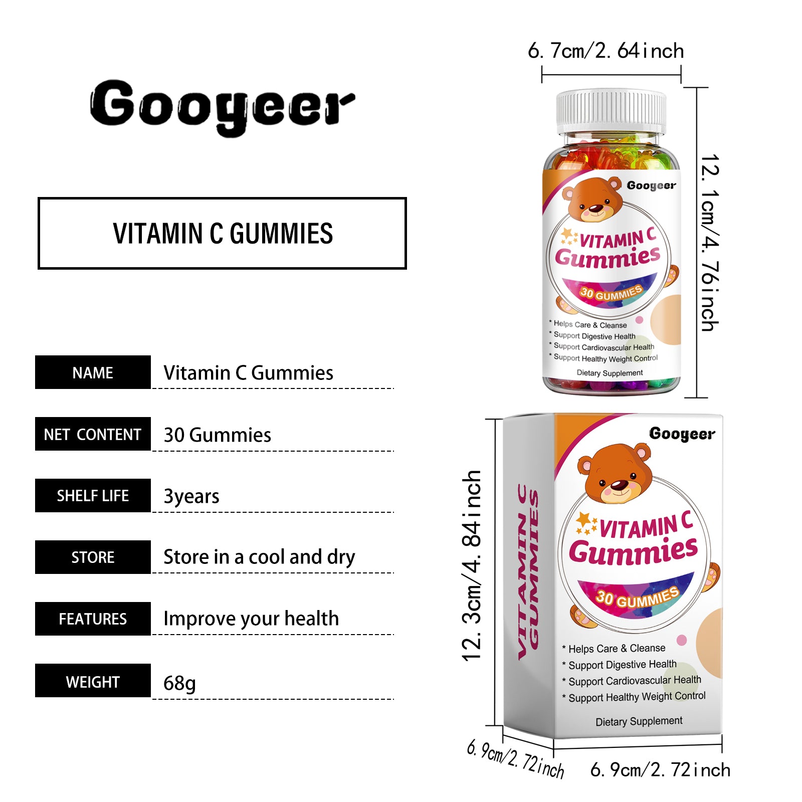 Googeer Ketogenic Fat Burning Gummies Vitamin C Gummies Body Treatment