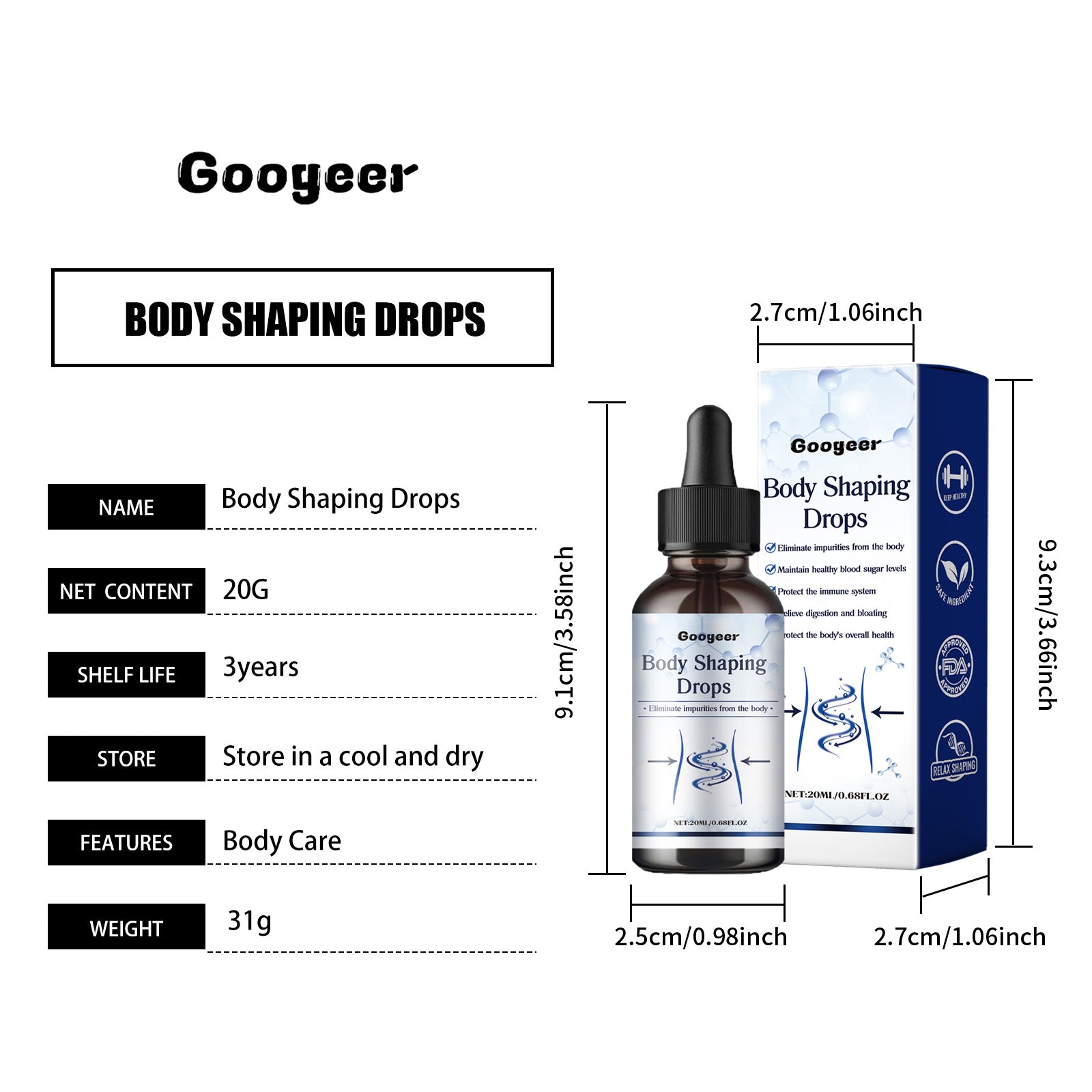 Googeer Fat Burning & Shaping Drops Shaping Drops for Sculpting & Burning Fat