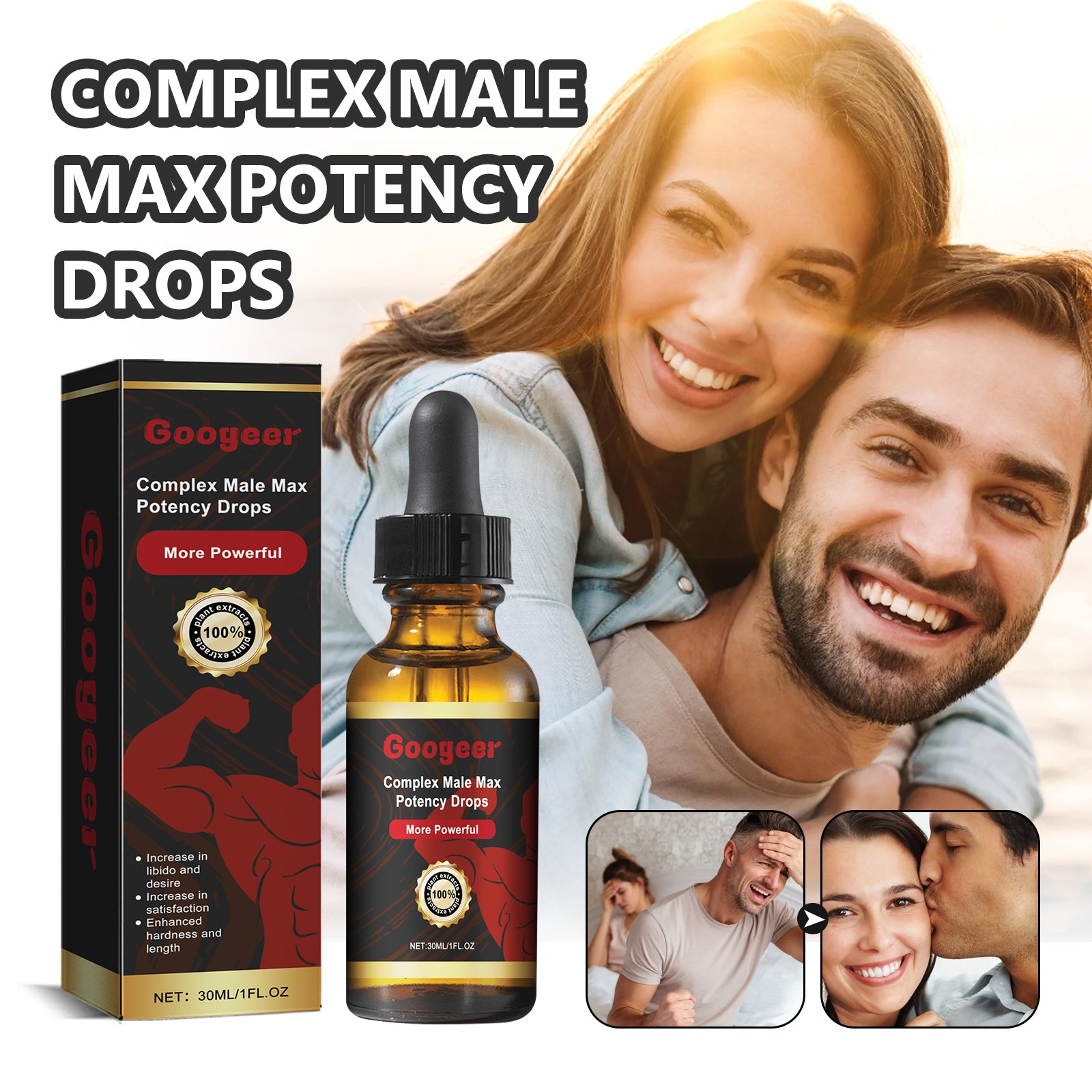 Googeer Male Enhancement Drops Men's Enhancement Endurance, Strengthen Physique, Body Care Drops