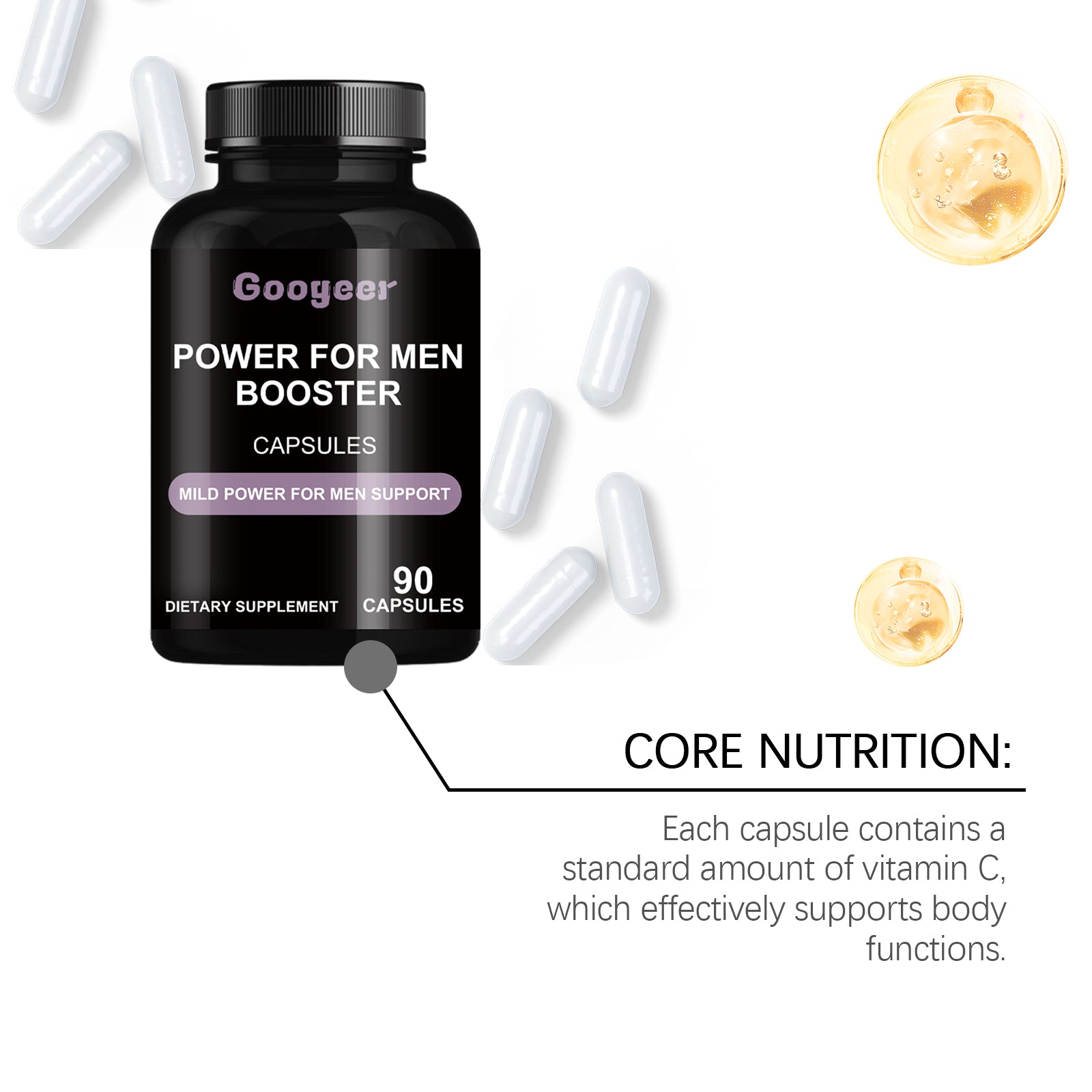 Googeer Dietary Supplement Capsules Men's Strength Enhancement Capsules Body Treatment