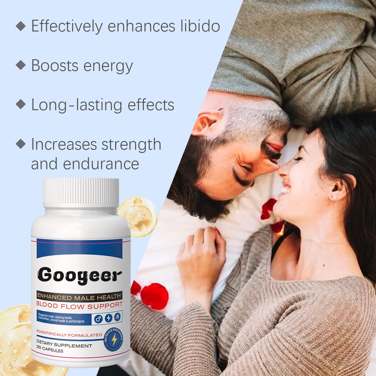 Googeer Men's Energy Supplement Capsules Dietary Supplement Body Treatment