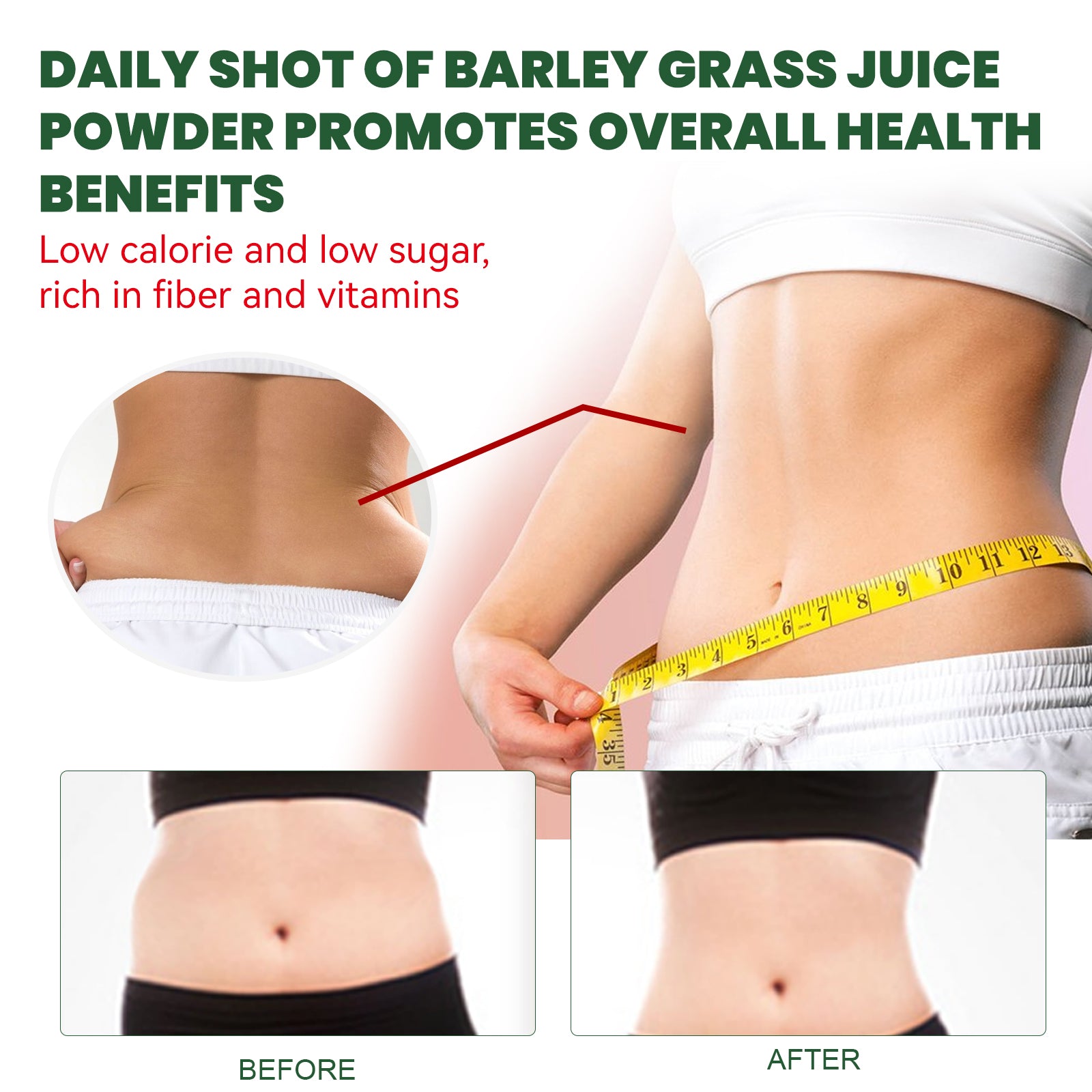 Googeer Barley Powder - Body Tightening, Reduce Belly Fat, Tone Thighs, Body Sculpting Barley Grass Powder