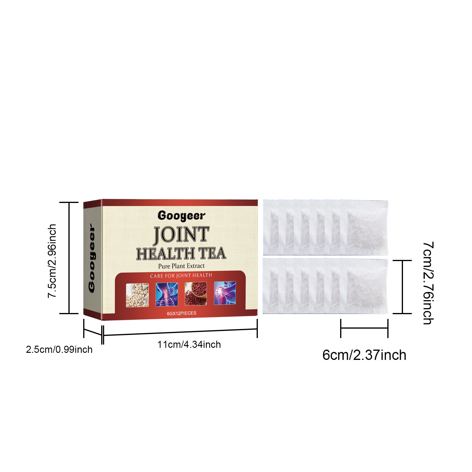 Googeer Joint Care Tea - Relieve Pain in Knees, Shoulders, Neck, & Back, Body Care Tea Bags