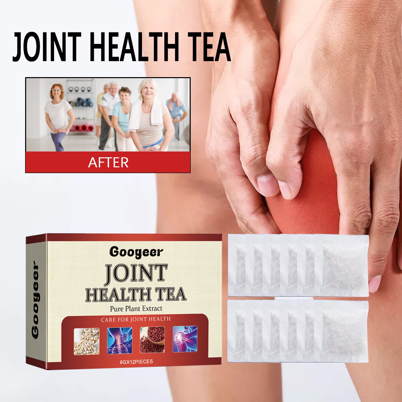 Googeer Joint Care Tea - Relieve Pain in Knees, Shoulders, Neck, & Back, Body Care Tea Bags