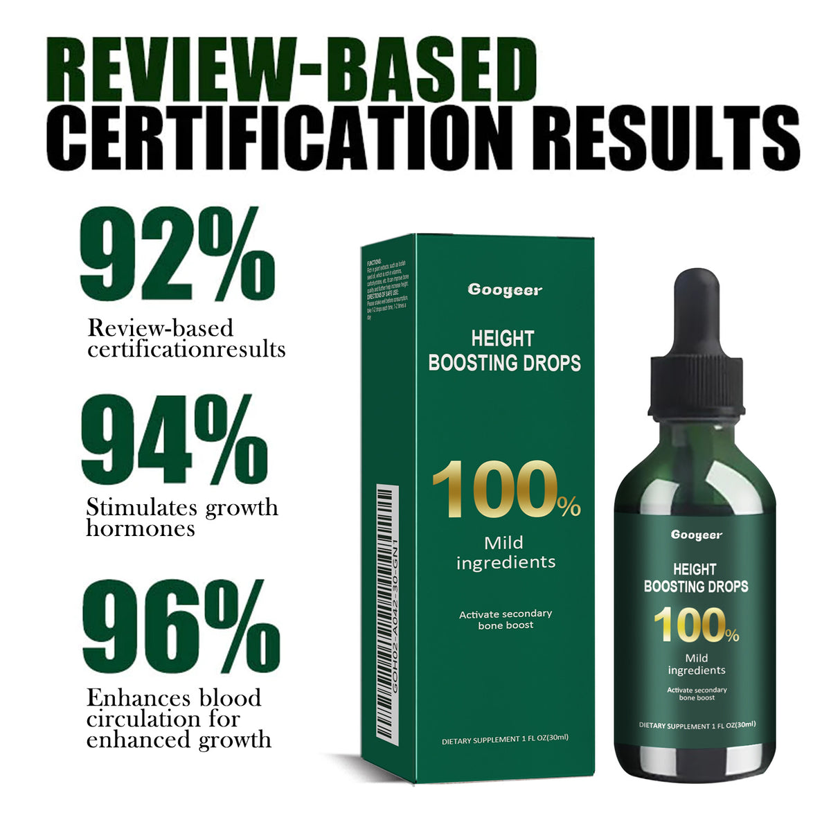 Googeer Body Enhancement Supplement - Boost Body Energy, Growth Support for Adults & Children