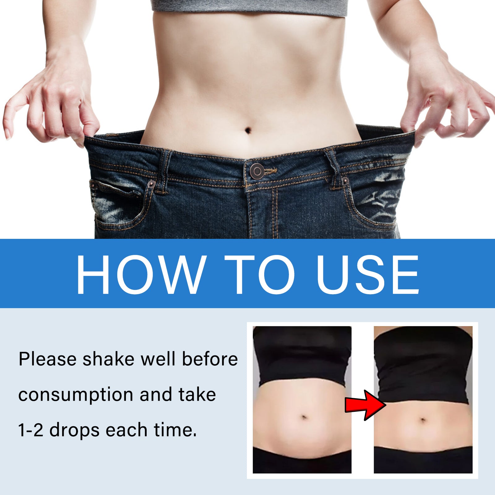 Googeer Body Shaping Drops - Tighten Skin, Reduce Abdominal Fat, Shape Waist & Body, Oral Fitness Drops