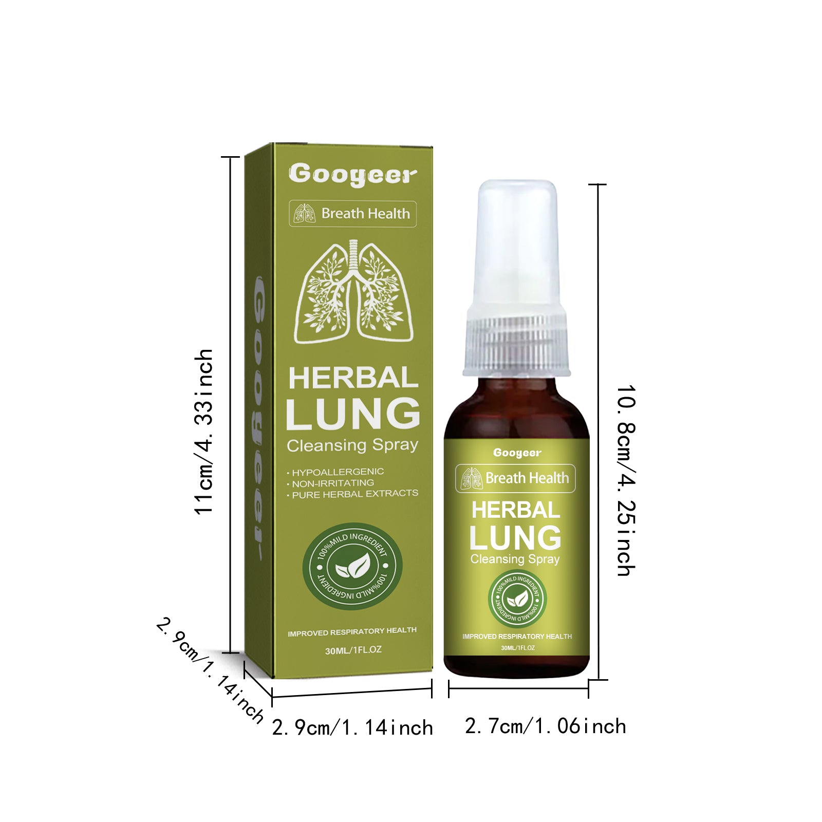 Googeer Natural Herb Care Spray - Relieve Cough, Throat & Respiratory Congestion, Body Care Spray