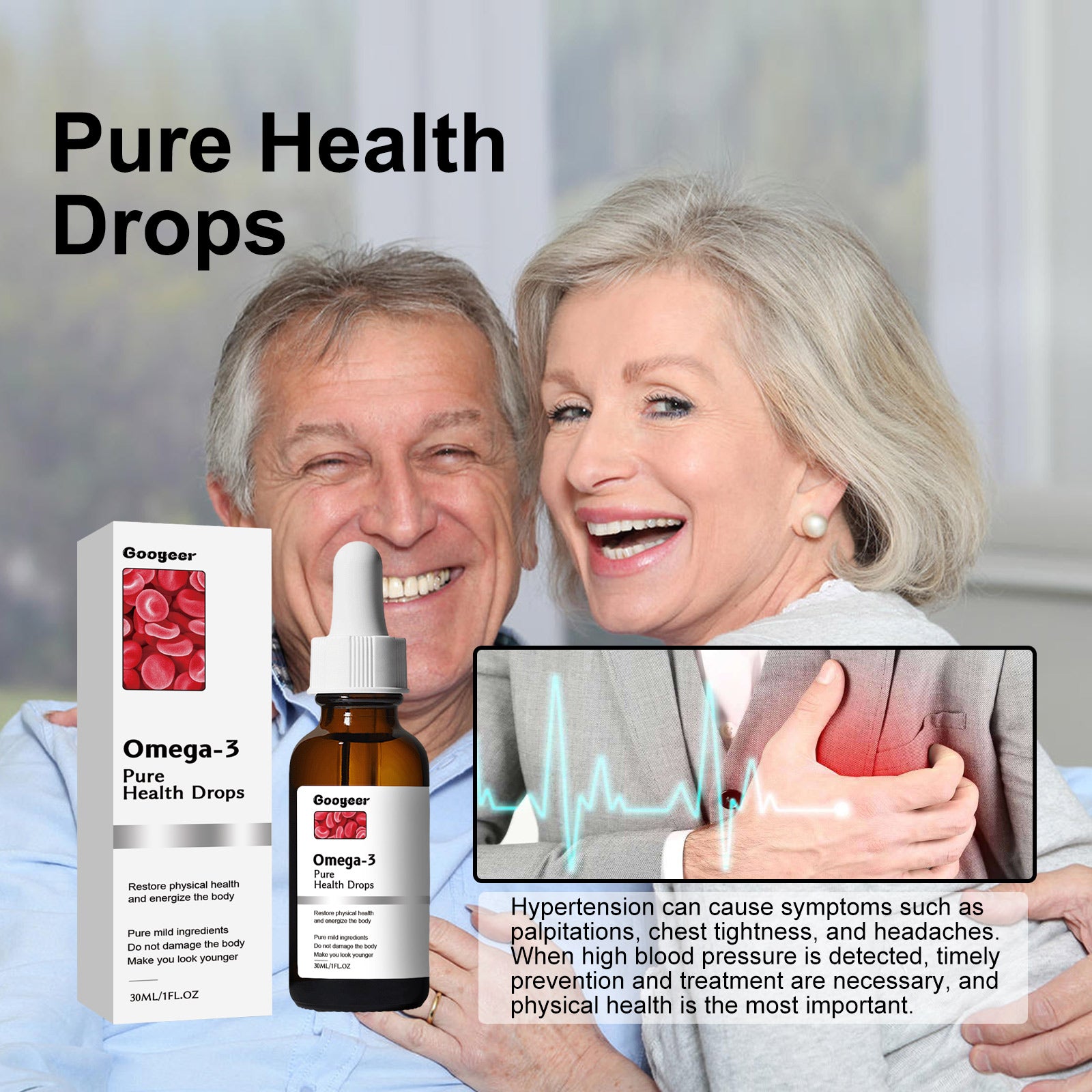 Googeer Body Care Drops Relieve Physical Discomfort, Balance Blood Lipids, Sugar Regulation, Health Care Drops