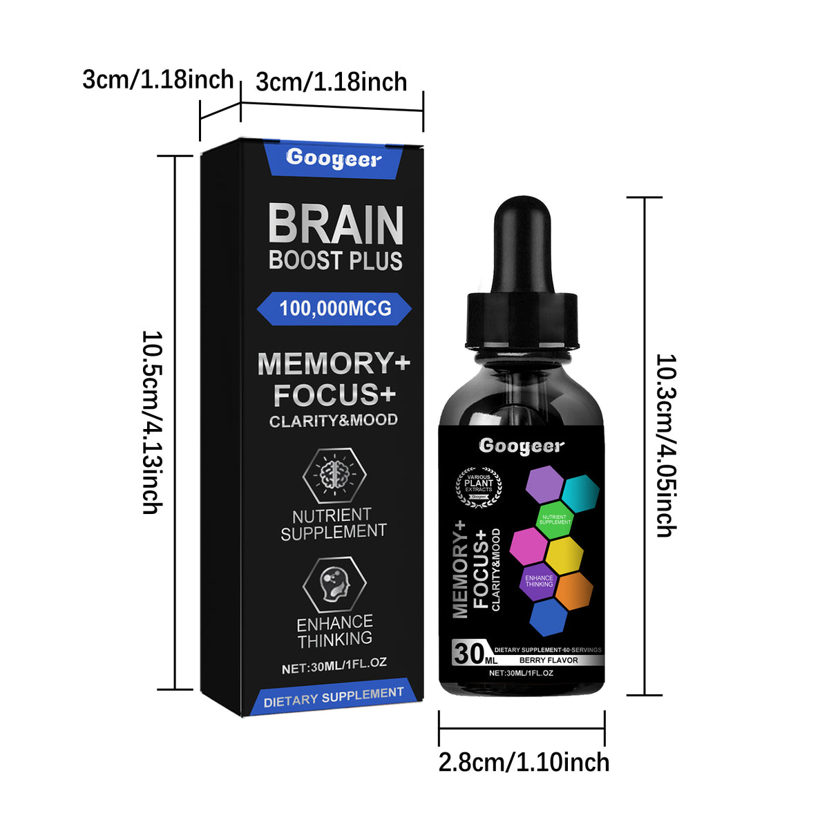 Googeer Dietary Fiber Supplement (Oral) Relieve Anxiety, Fatigue, Enhance Energy, Body Care Drops