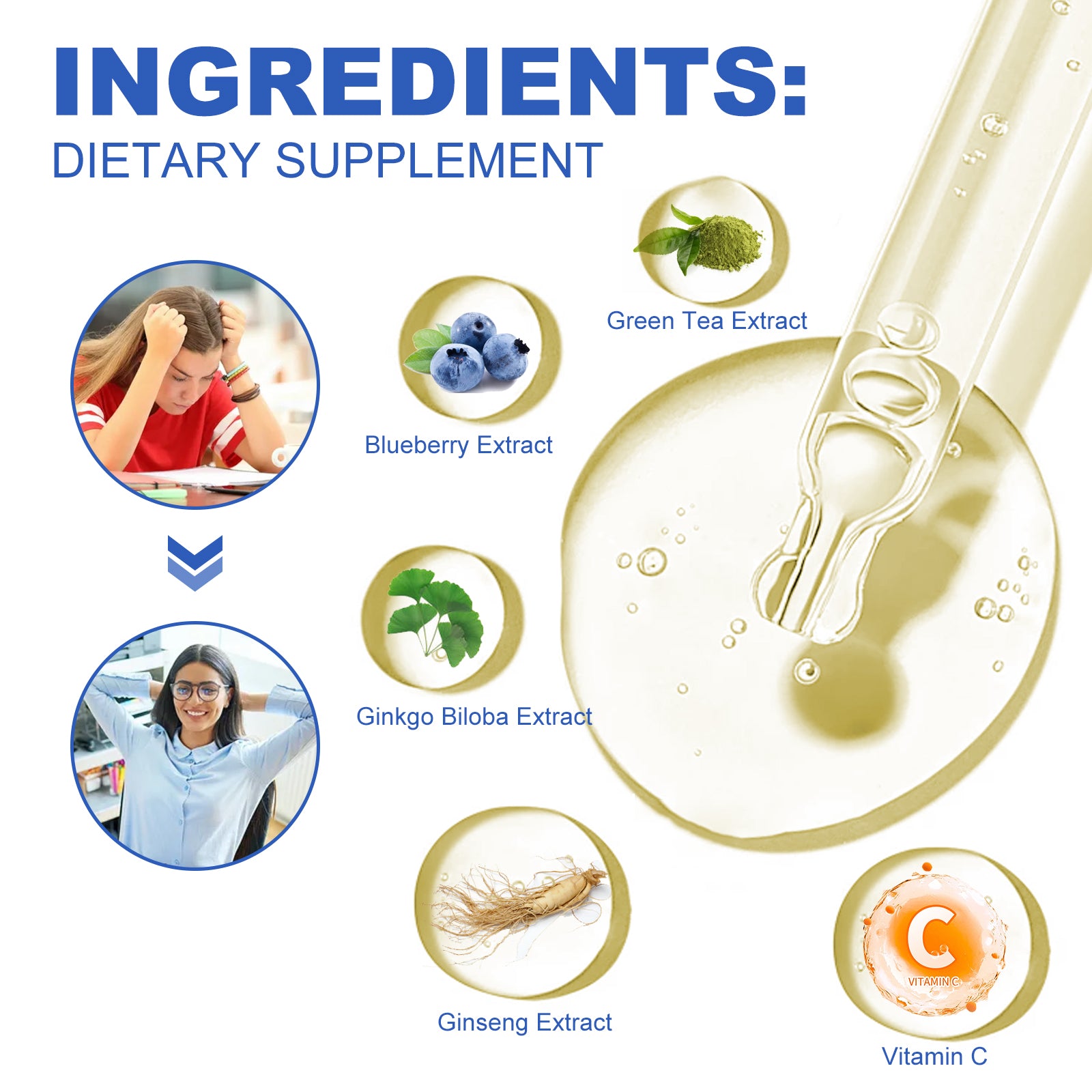 Googeer Dietary Fiber Supplement (Oral) Relieve Anxiety, Fatigue, Enhance Energy, Body Care Drops