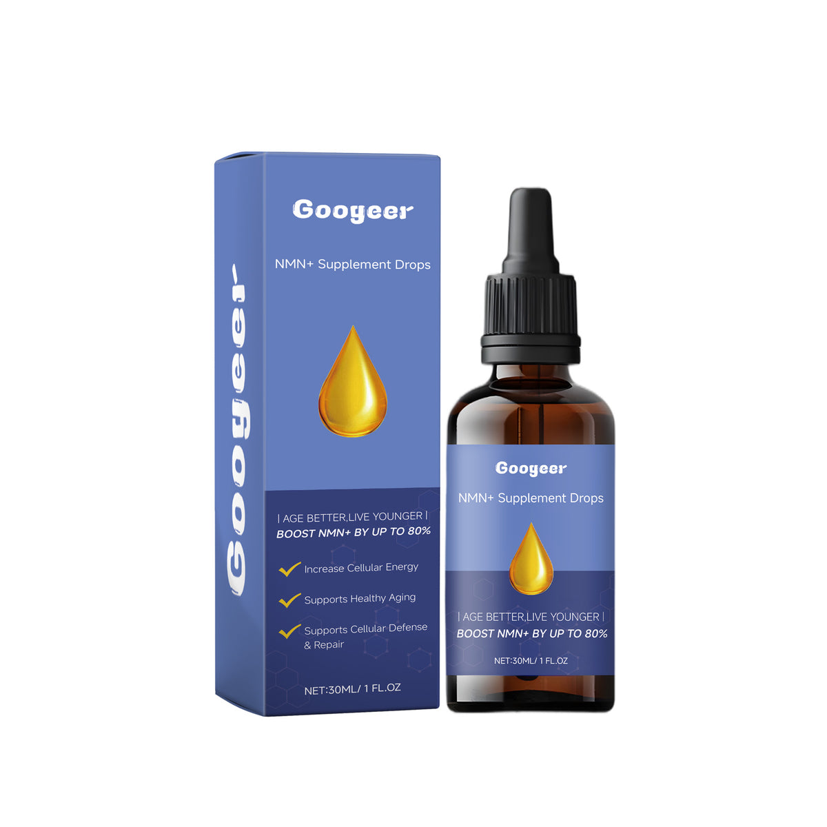 Googeer Dietary Supplement Drops Supplement Body Energy, Reduce Fine Lines, Repair Skin Elasticity, Firm & Nourish Skin