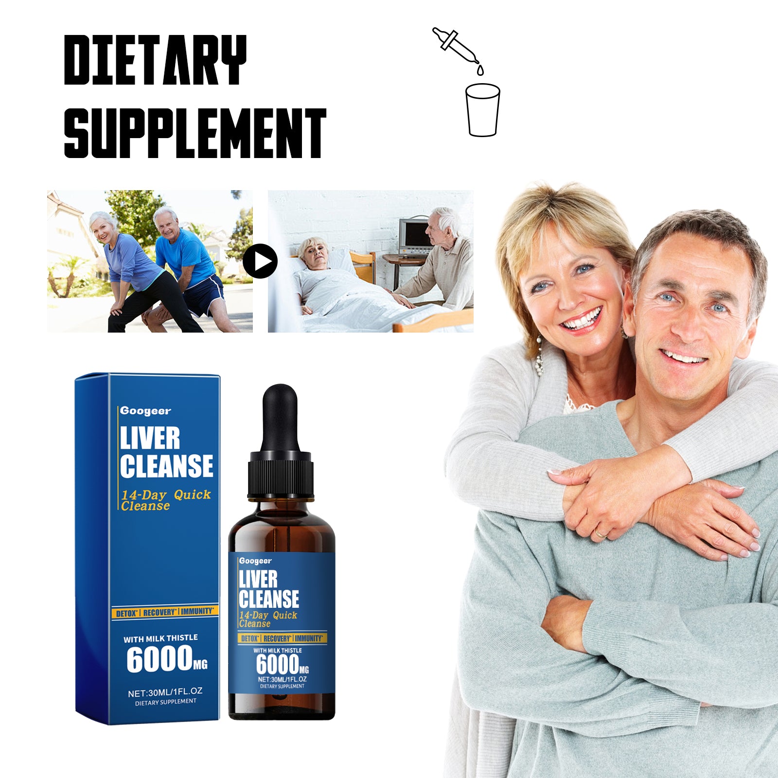 Googeer Dietary Supplement Relax Body & Mind, Relieve Physical Discomfort, Oral Drops