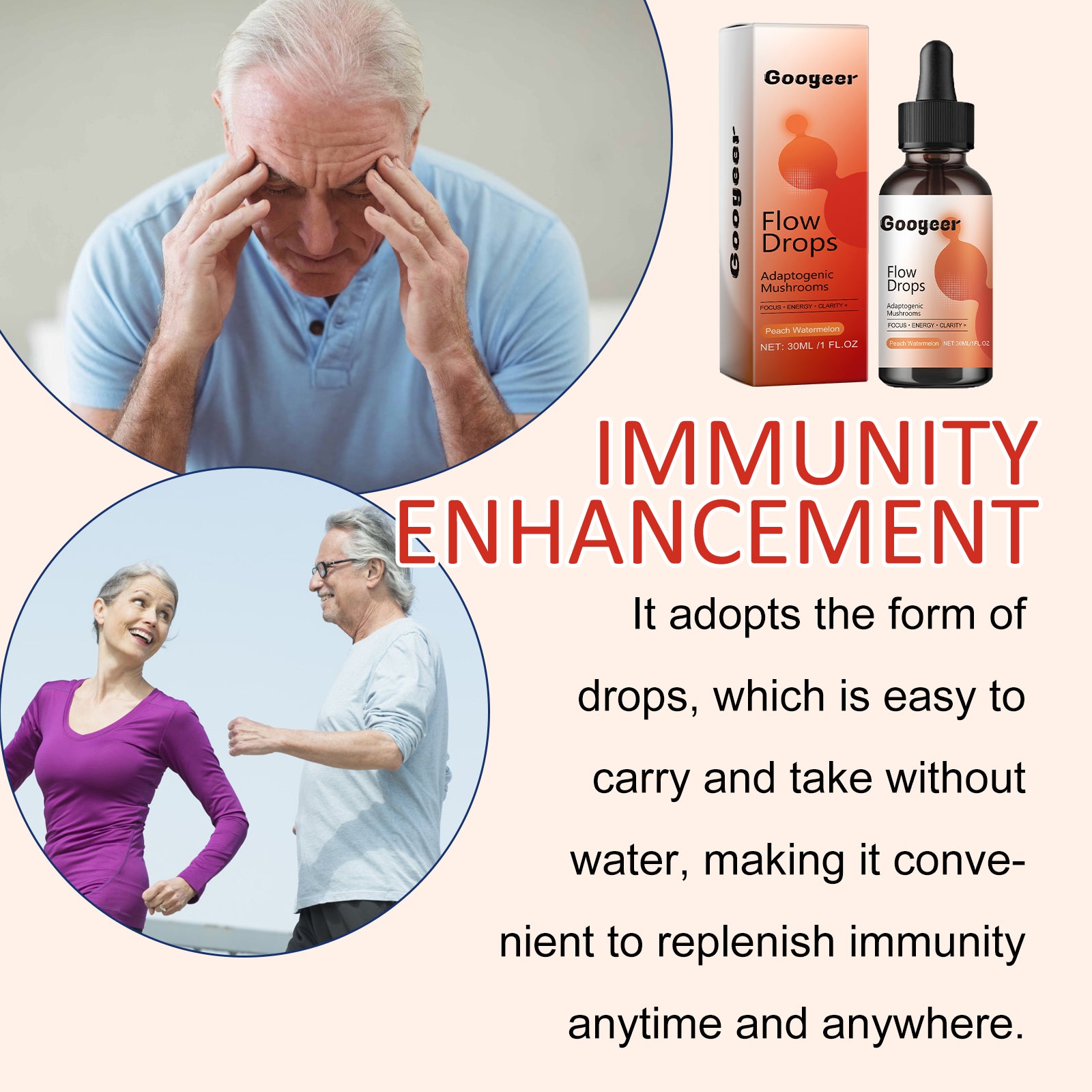 Googeer Body Enhancement Drops Relieve Physical Fatigue, Boost Energy, Enhance Stamina, Health Care Drops