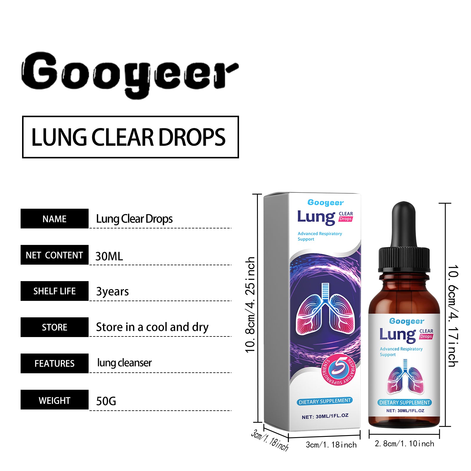 Googeer Body Care Drops Relieve Sore Throat, Dry Throat Discomfort, Soothing Throat Oral Care Drops