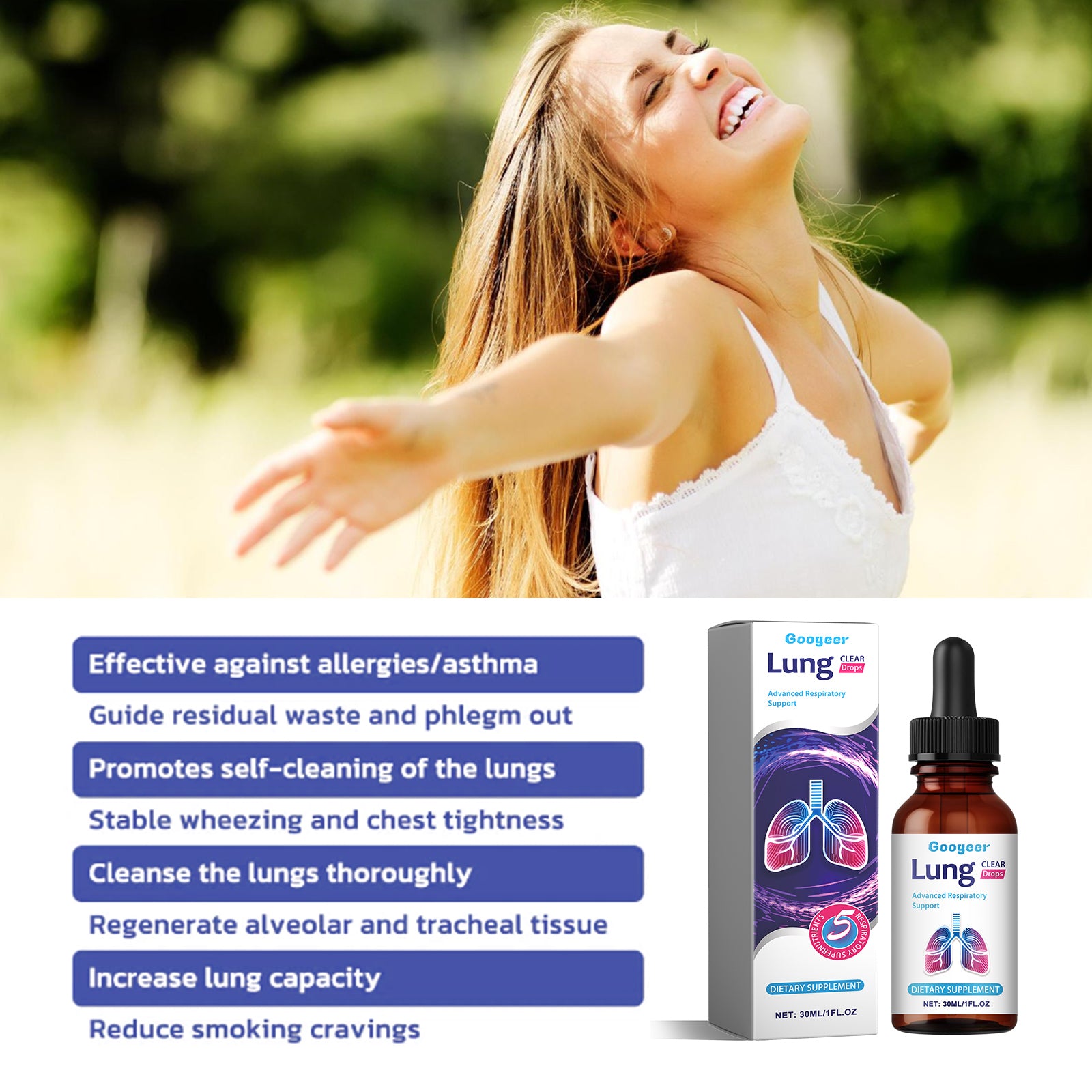 Googeer Body Care Drops Relieve Sore Throat, Dry Throat Discomfort, Soothing Throat Oral Care Drops