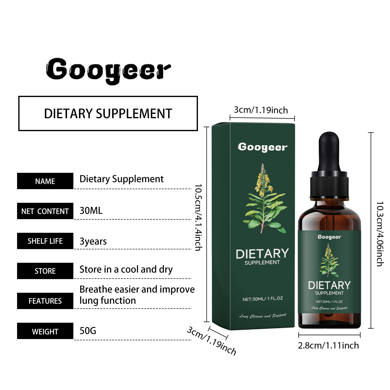 Googeer Body Care Drops Relieve Phlegm, Sore Throat, Dry Throat Discomfort Care Drops