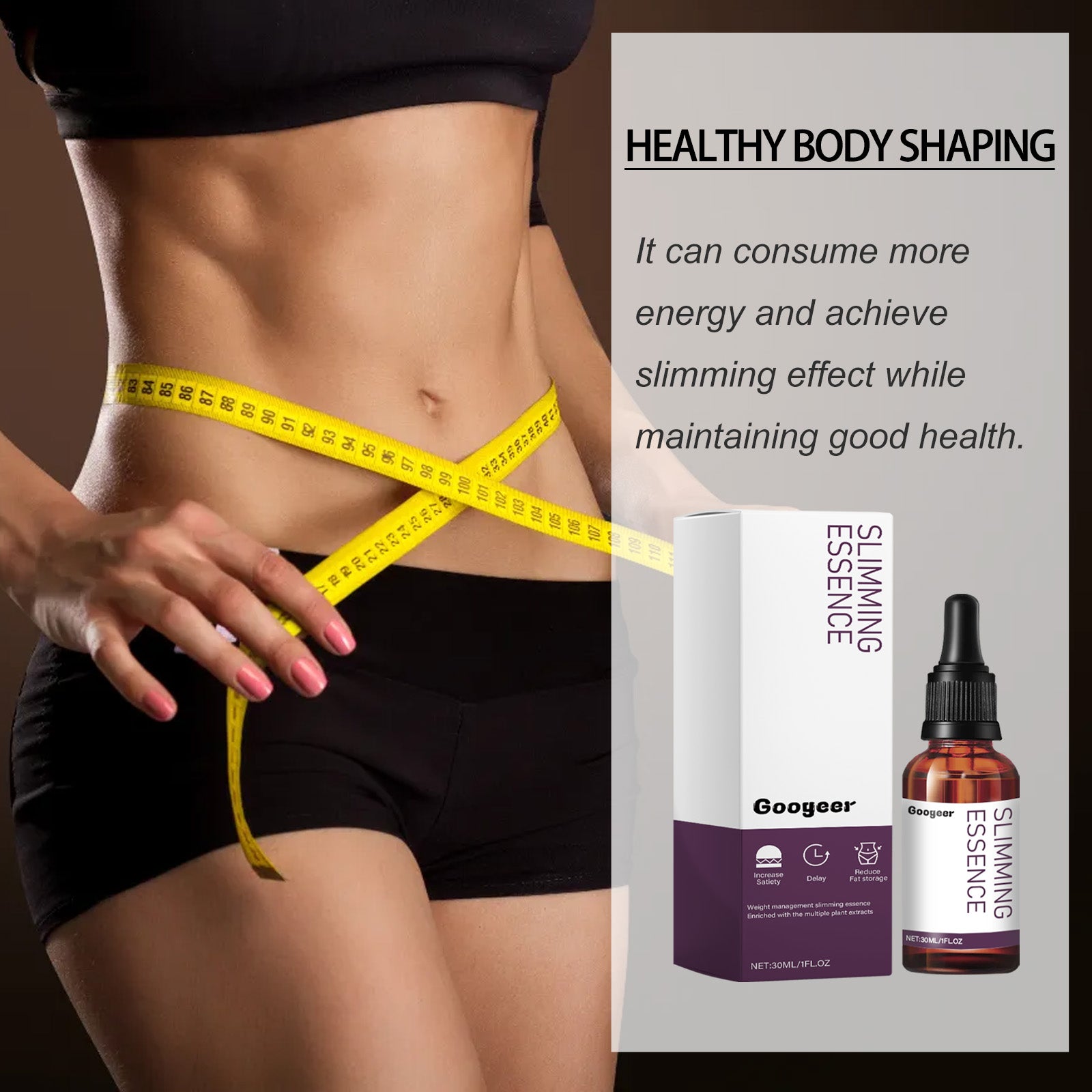 Googeer Shaping Drops Tighten Thighs, Arms, Abdomen, Show Off Curves Body Shaping Drops