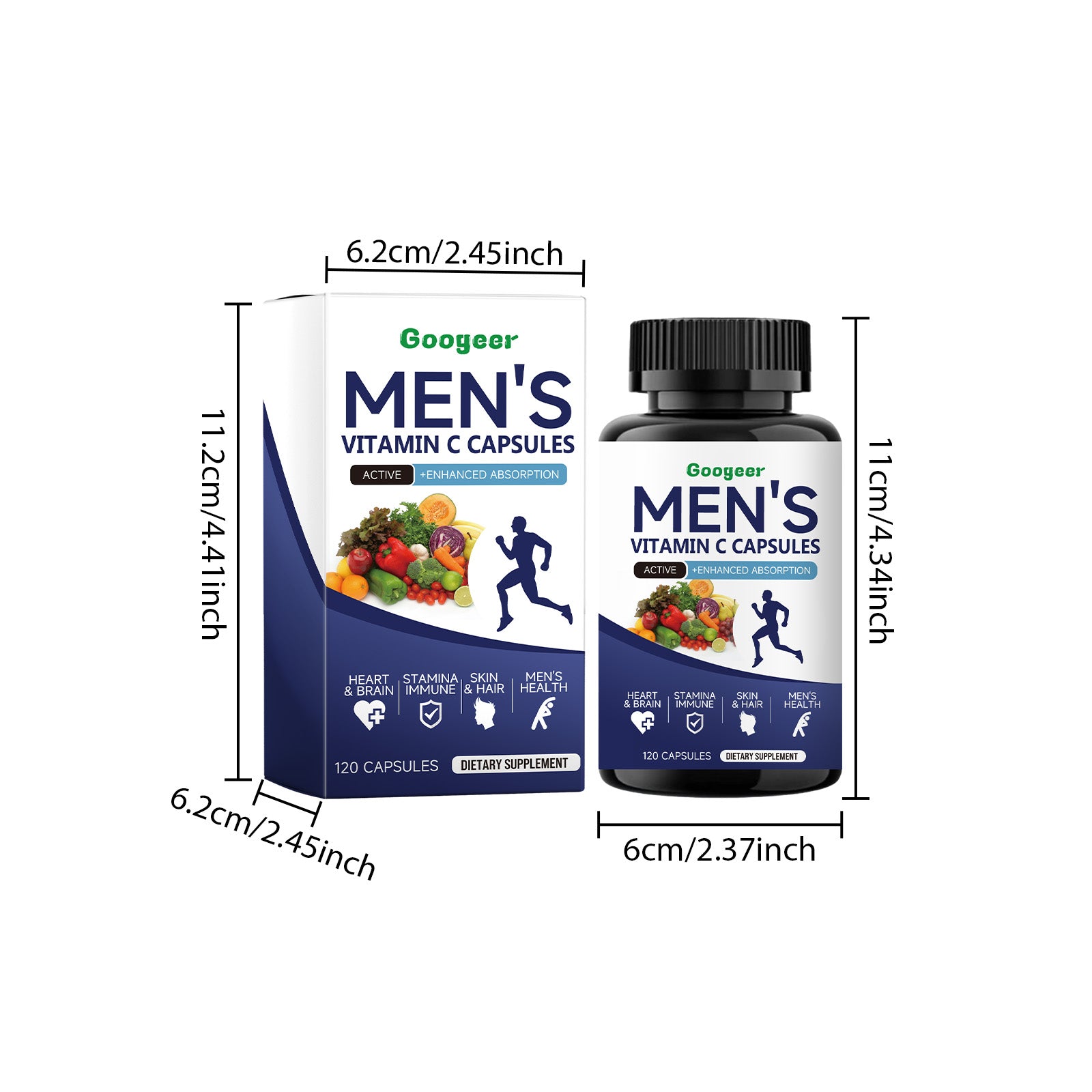 Googeer Men's Multivitamin Capsules Men's Comprehensive Vitamin Nutrition Capsules Supplement Essential Nutrients