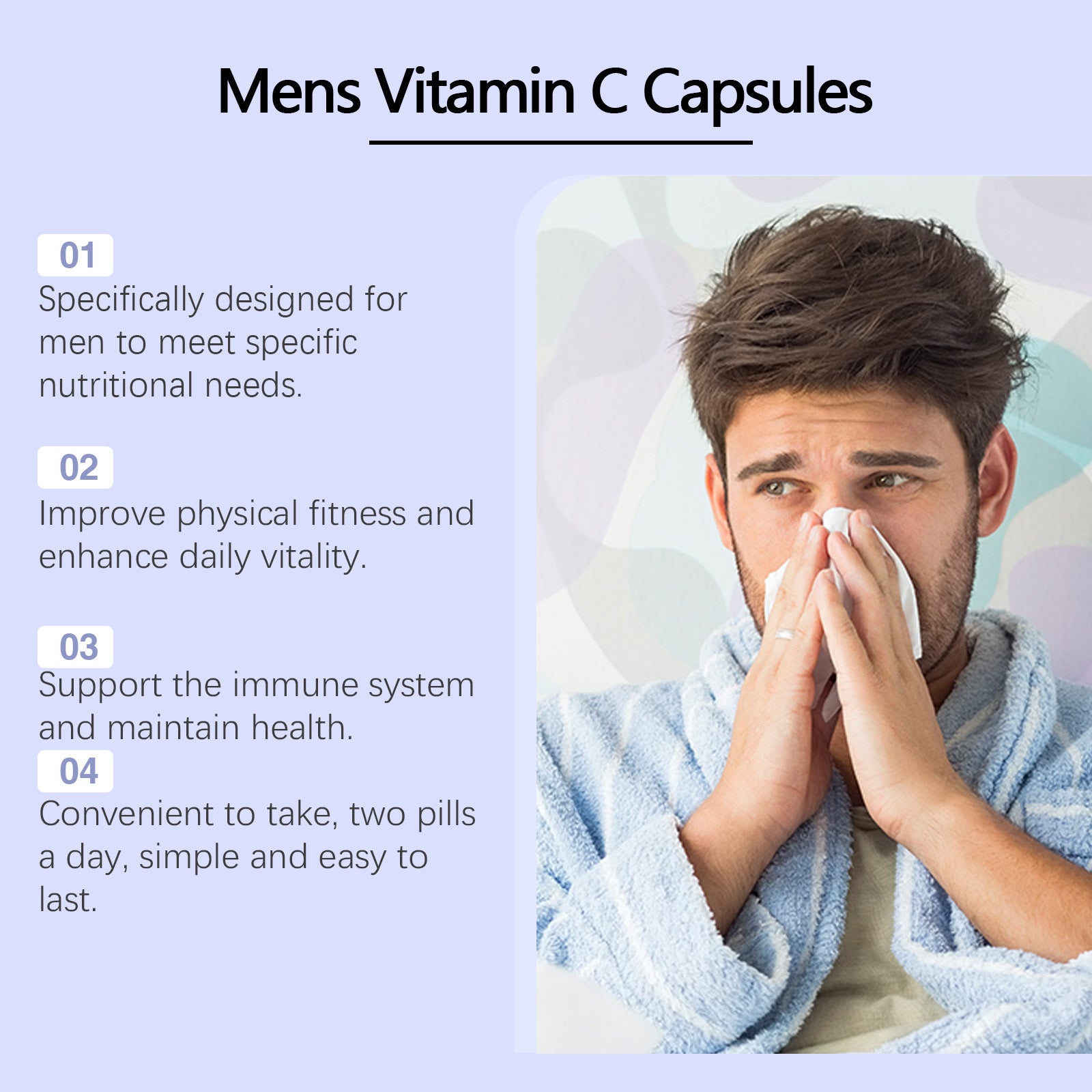 Googeer Men's Multivitamin Capsules Men's Comprehensive Vitamin Nutrition Capsules Supplement Essential Nutrients