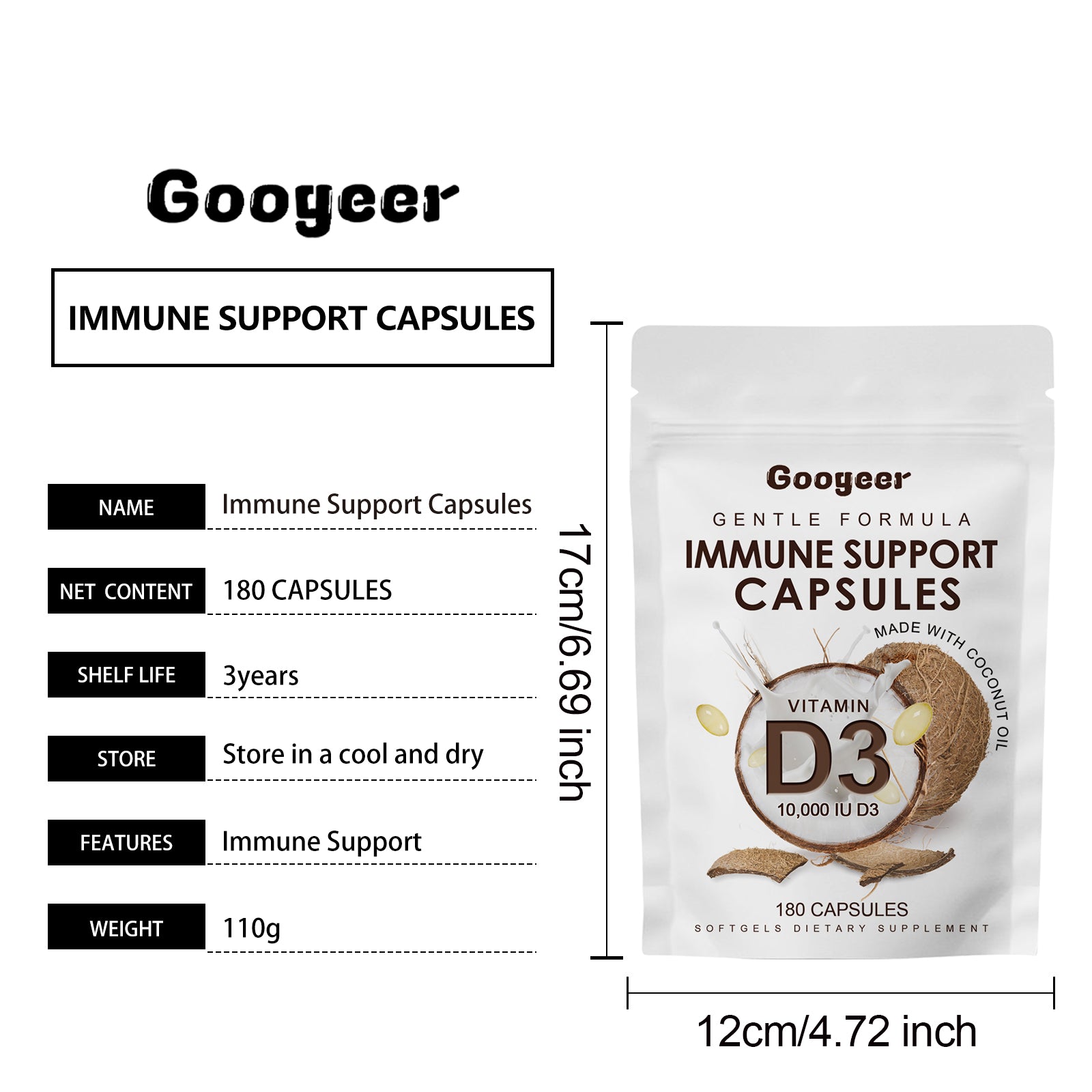 Googeer Immunity Supplement Capsules Health Immune Regulation Softgel Enhance Immunity Health Food1