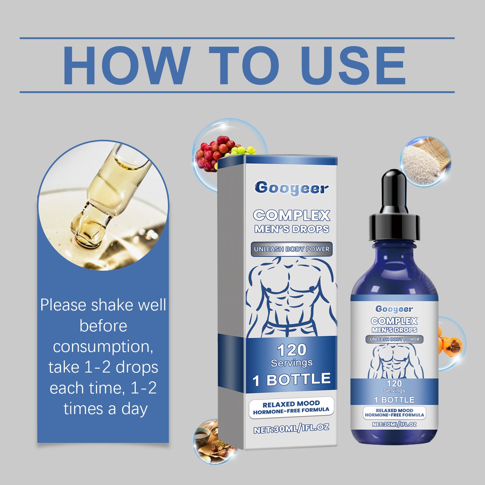 Googeer Body Care Drops Supplement Drops Men's Body Care