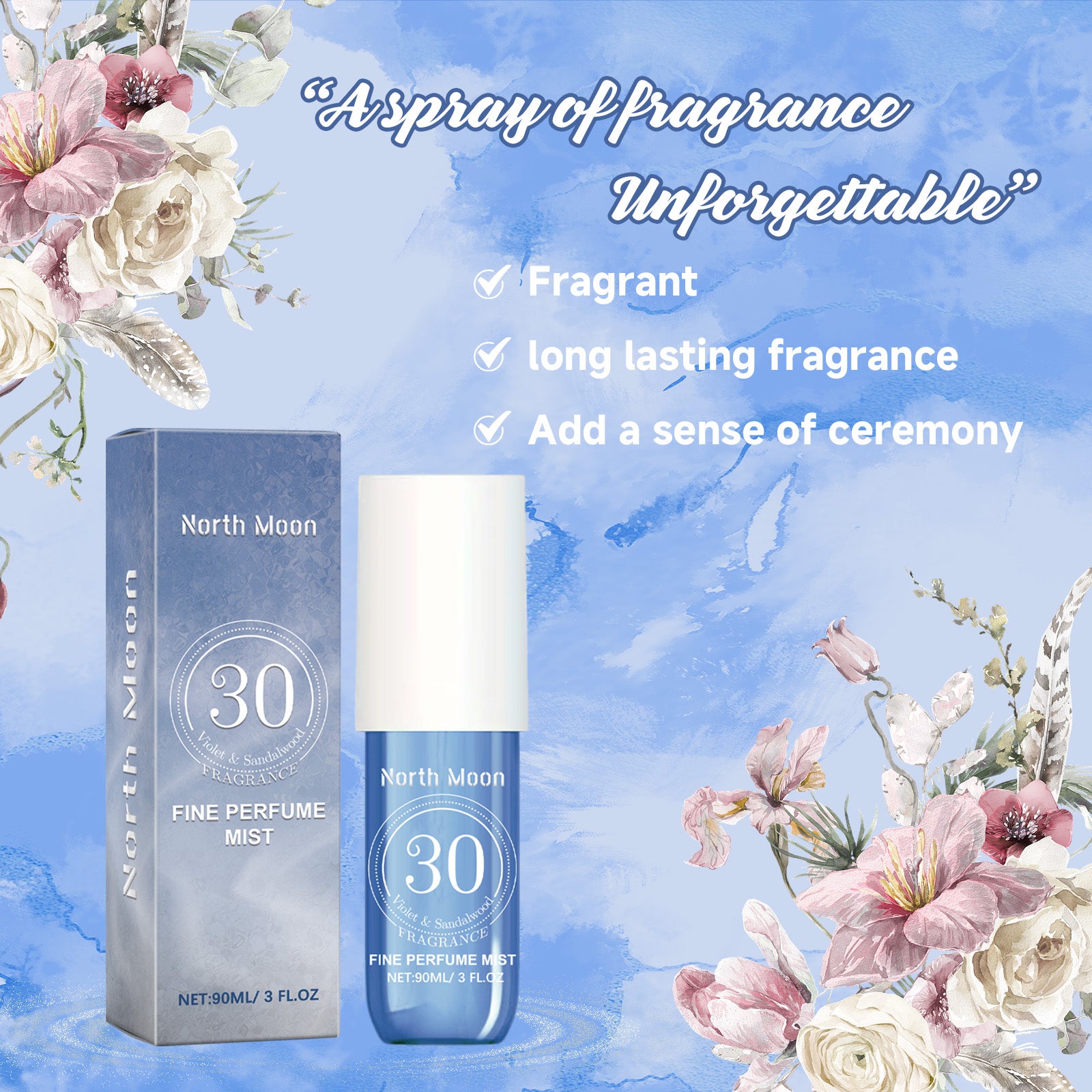 Violet Perfume Spray: Fresh and Light, Long-lasting Fragrance